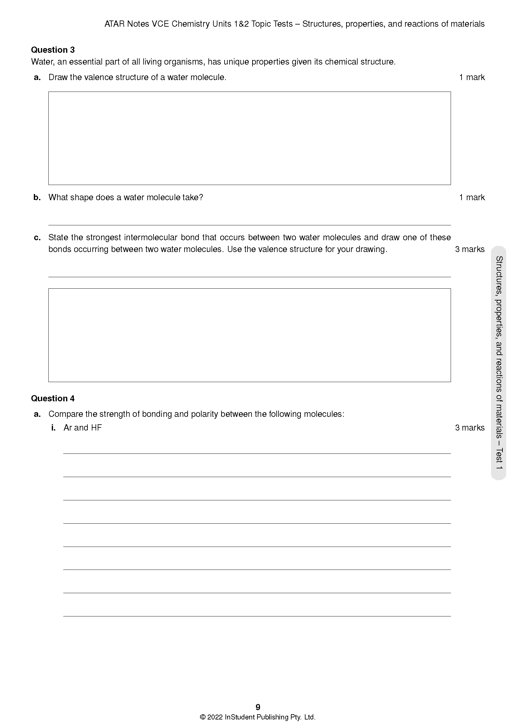 ATAR Notes VCE Chemistry 1&2 Topic Tests (2024-2026) - Image 6