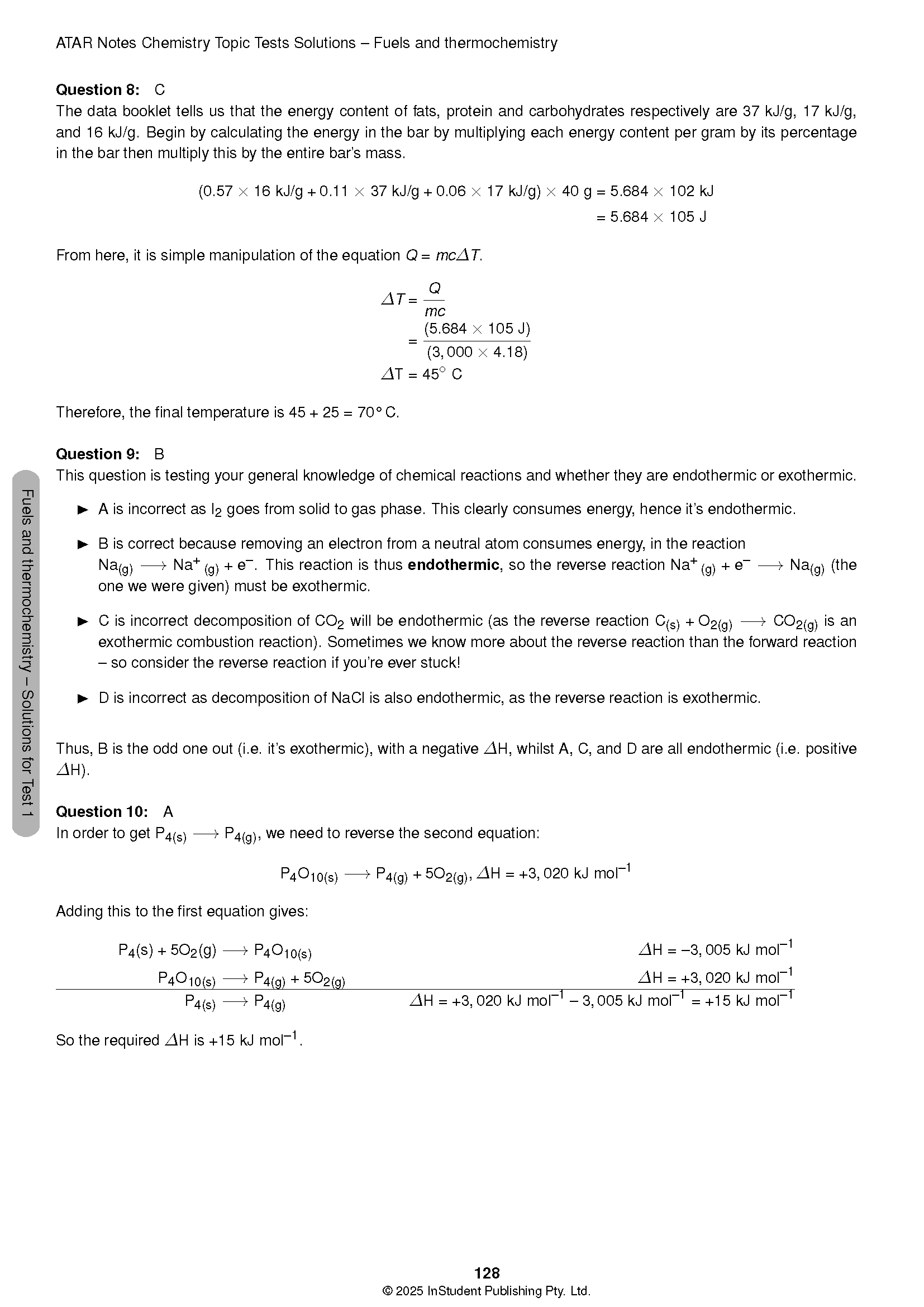 ATAR Notes VCE Chemistry 3&4 Topic Tests (2025-2027) - Image 11