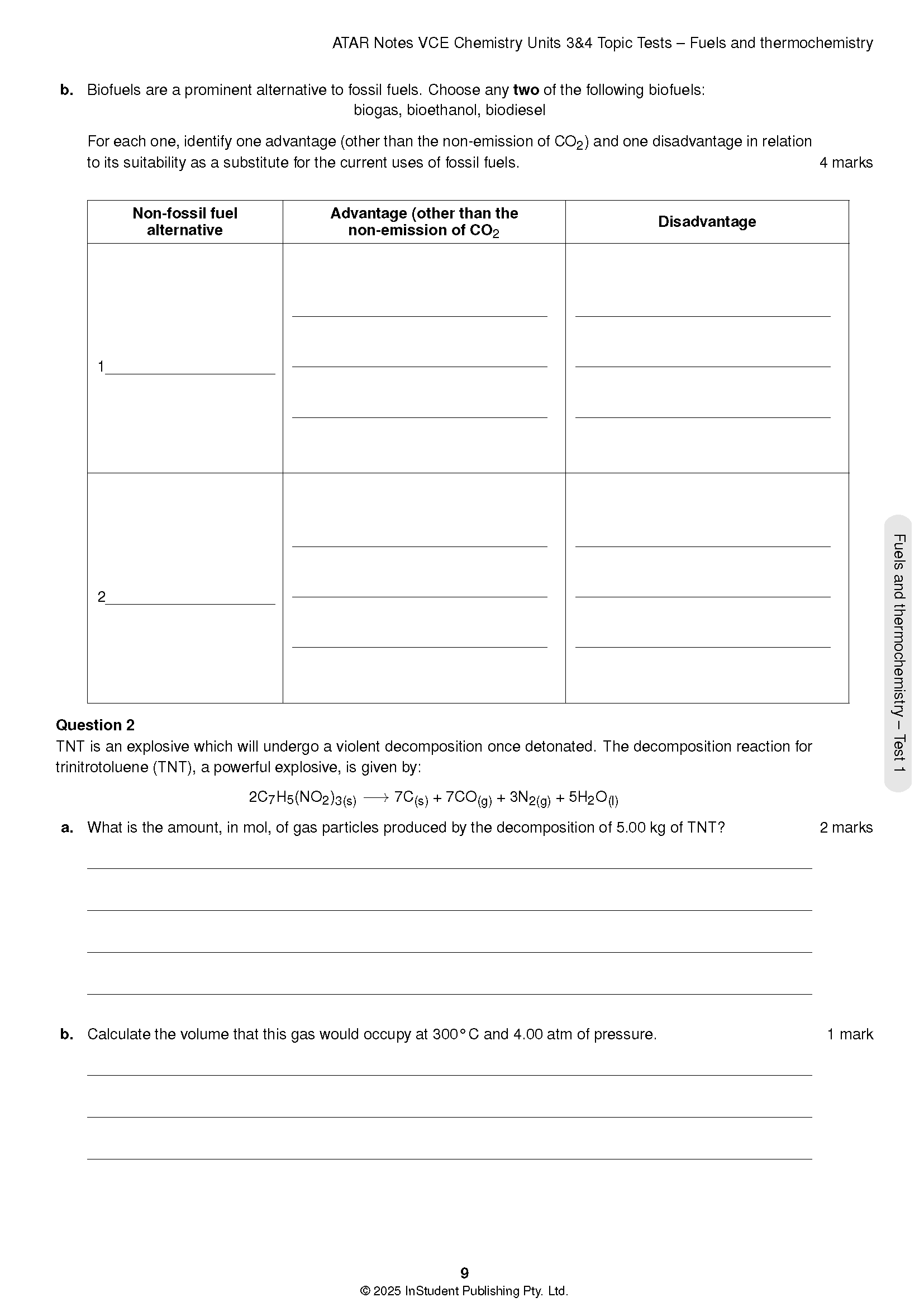 ATAR Notes VCE Chemistry 3&4 Topic Tests (2025-2027) - Image 8