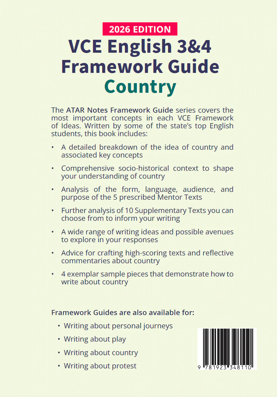 ATAR Notes VCE English 3&4 Frameworks Guide: Writing about country (2026 Edition) - Image 12