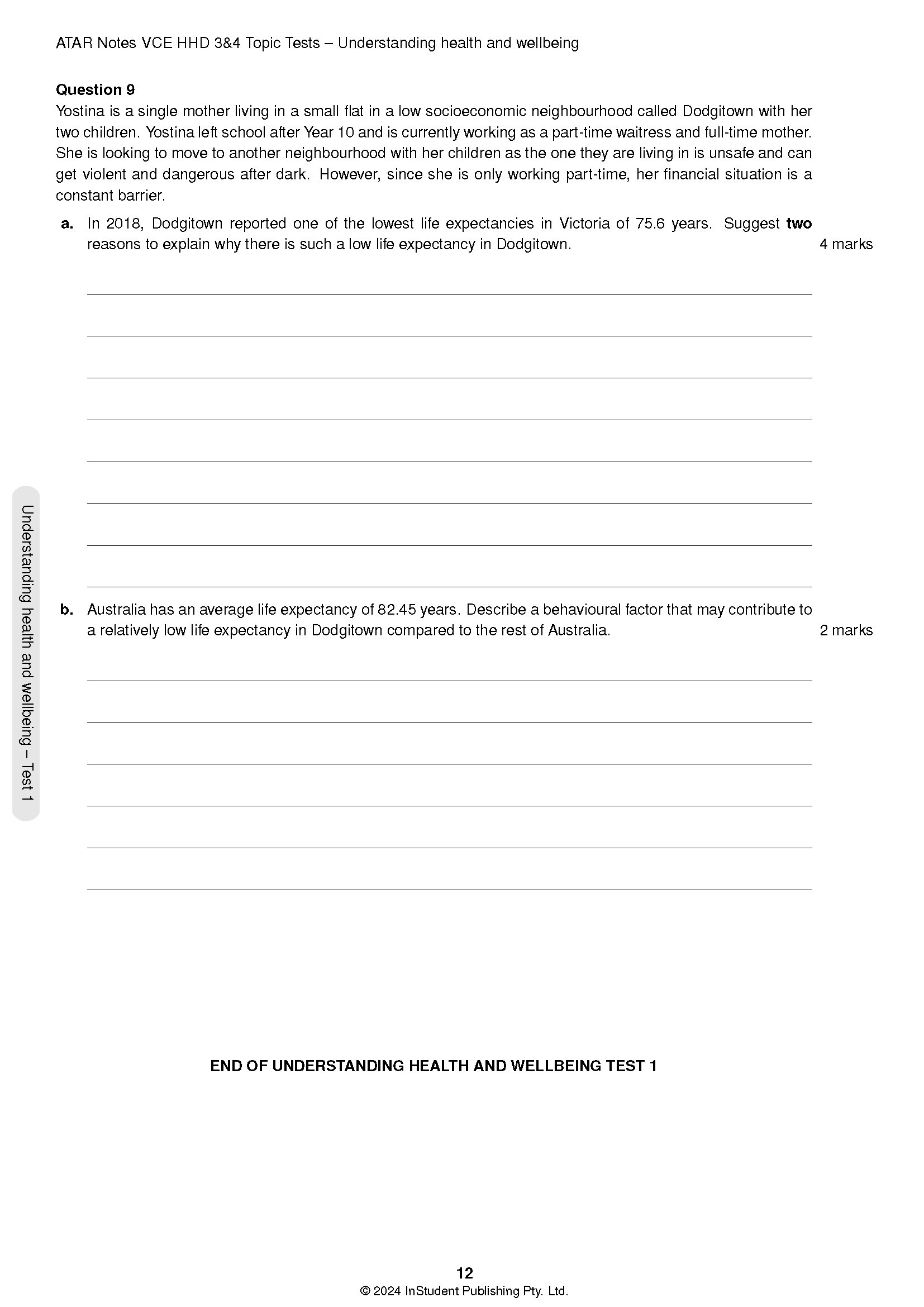 ATAR Notes VCE Health and Human Development (HHD) 3&4 Topic Tests (2025-2027) - Image 11