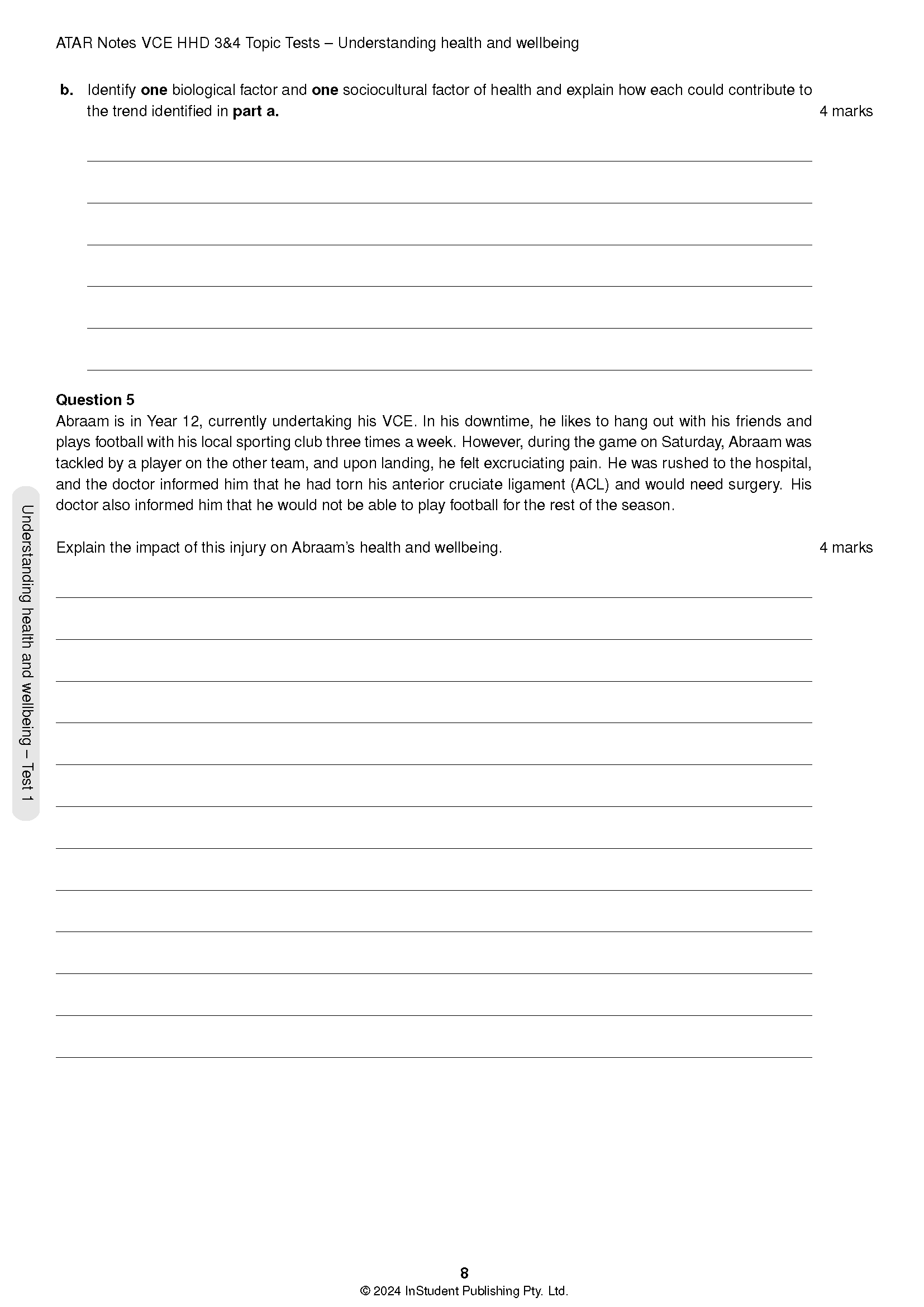 ATAR Notes VCE Health and Human Development (HHD) 3&4 Topic Tests (2025-2027) - Image 7