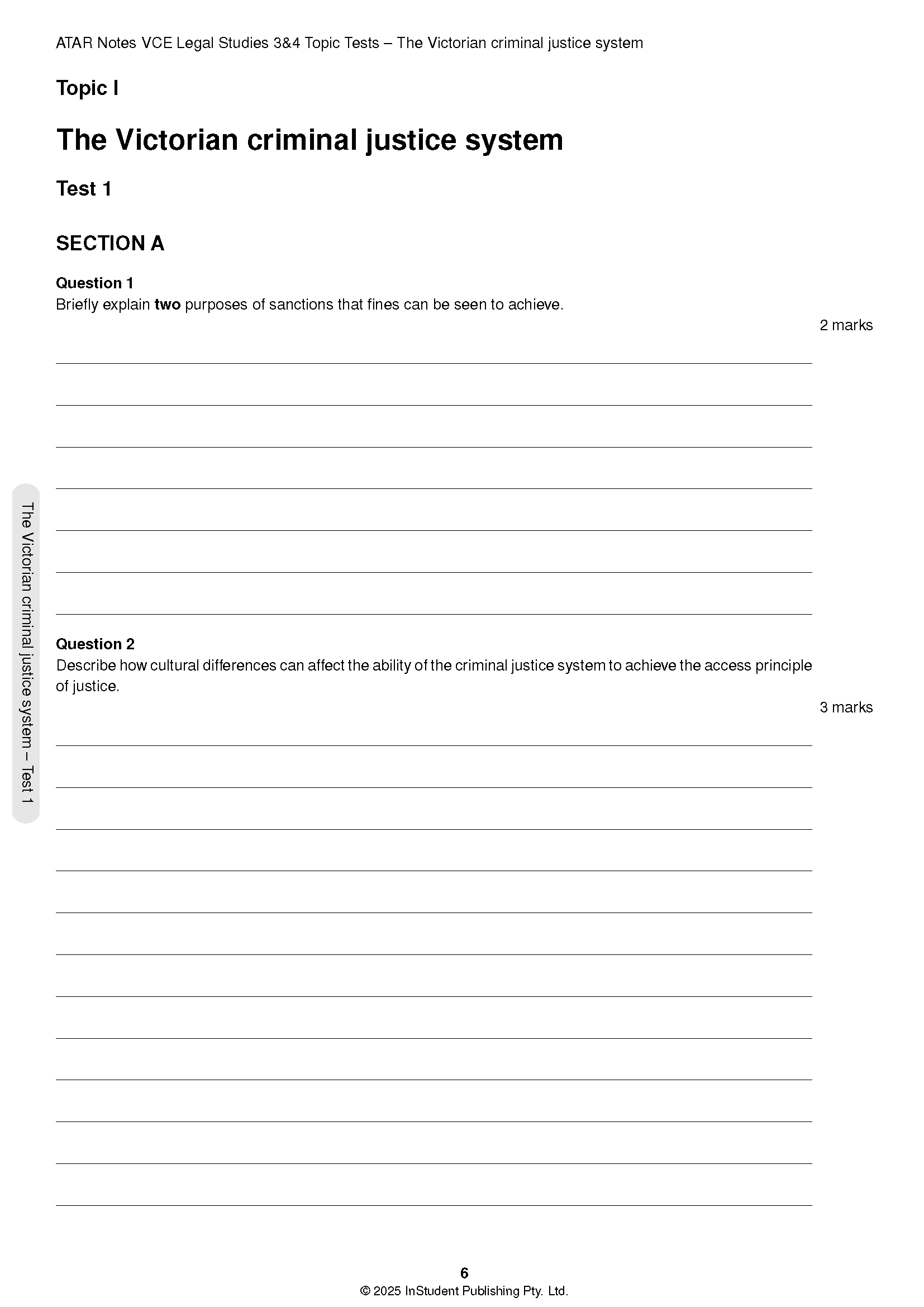 ATAR Notes VCE Legal Studies Units 3&4 Topic Tests (2026-2028) - Image 5