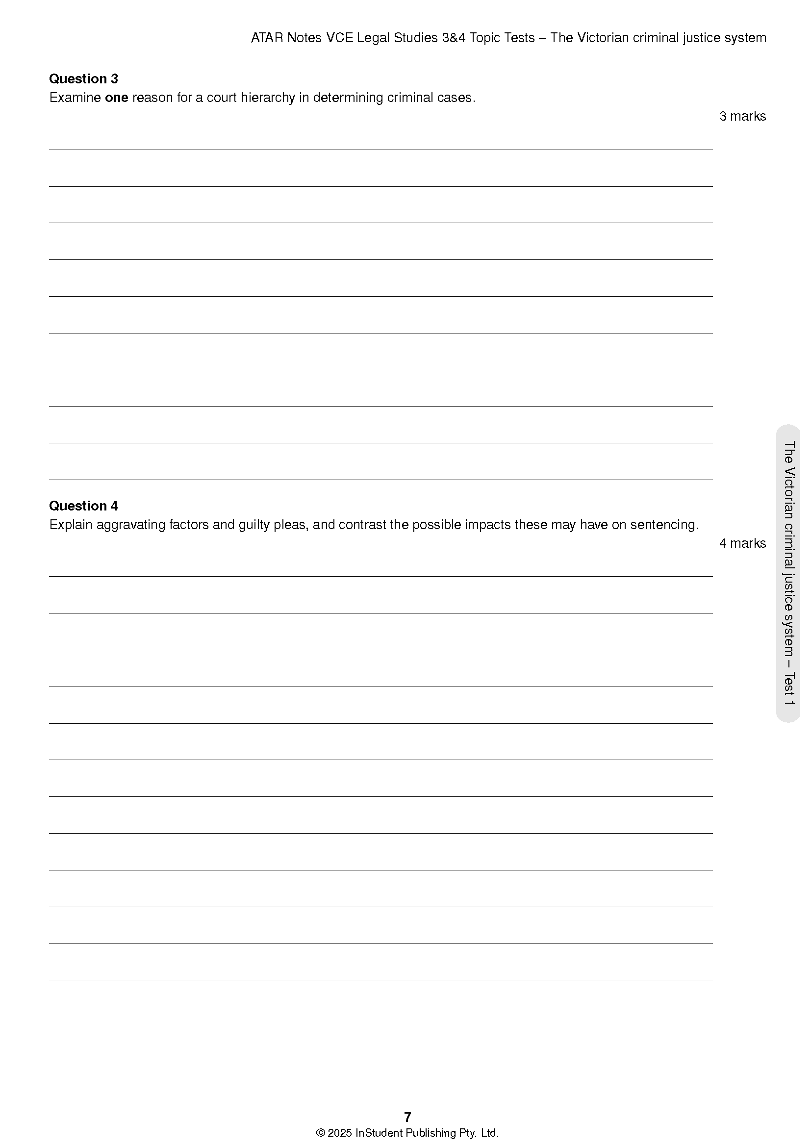 ATAR Notes VCE Legal Studies Units 3&4 Topic Tests (2026-2028) - Image 6