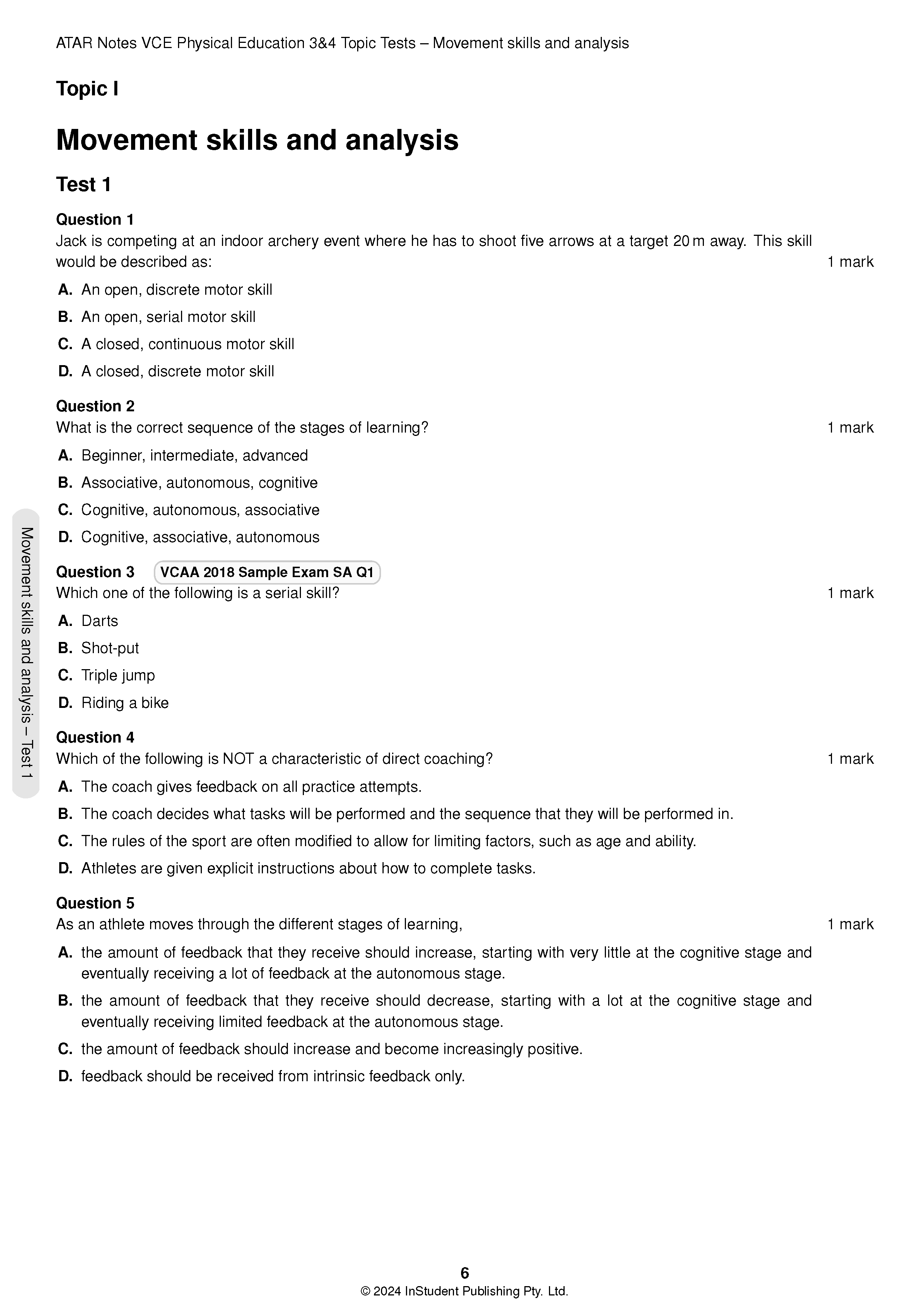 ATAR Notes VCE Physical Education (PE) 3&4 Topic Tests (2025-2027) - Image 3