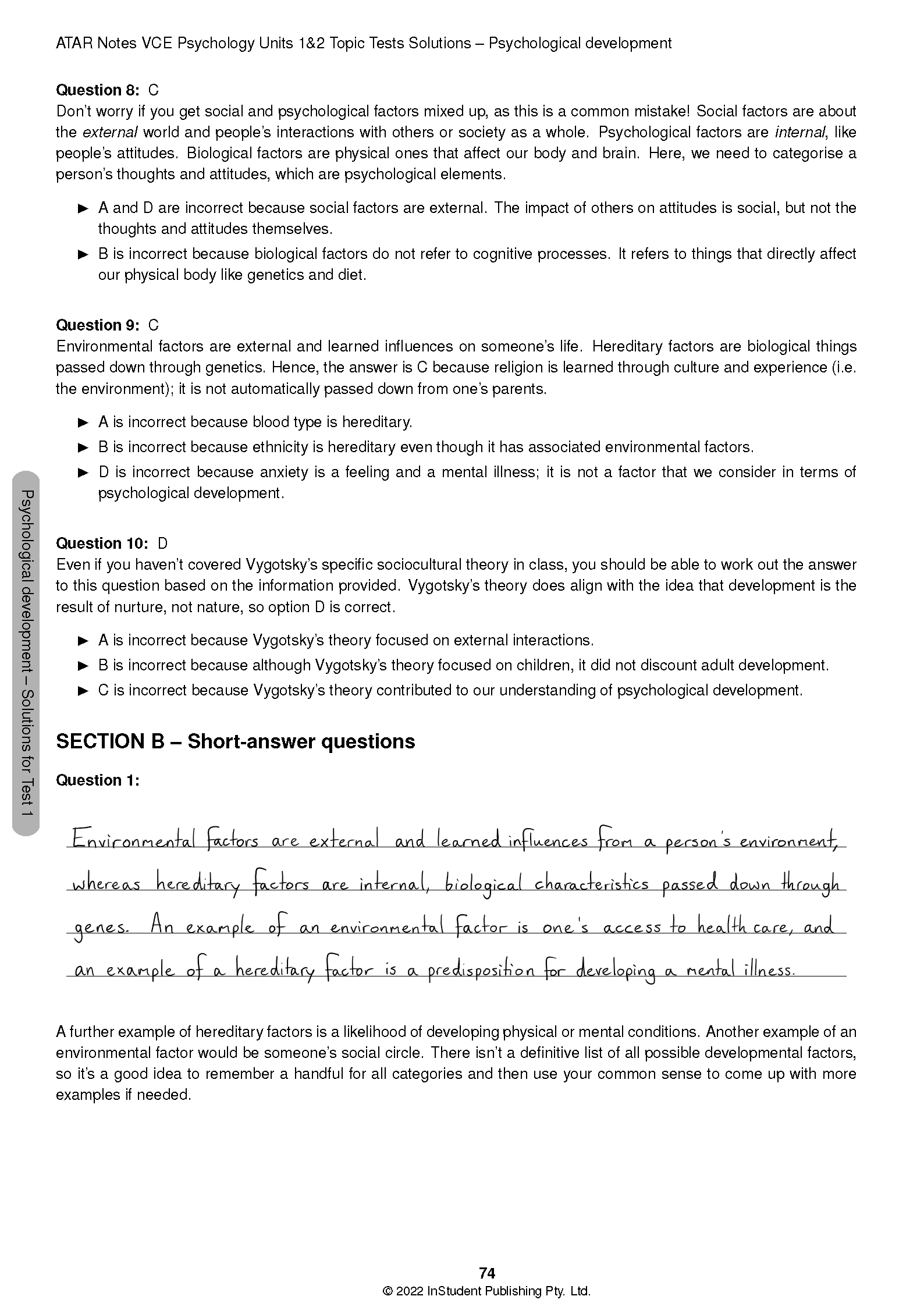 ATAR Notes VCE Psychology 1&2 Topic Tests (2024-2026) - Image 10
