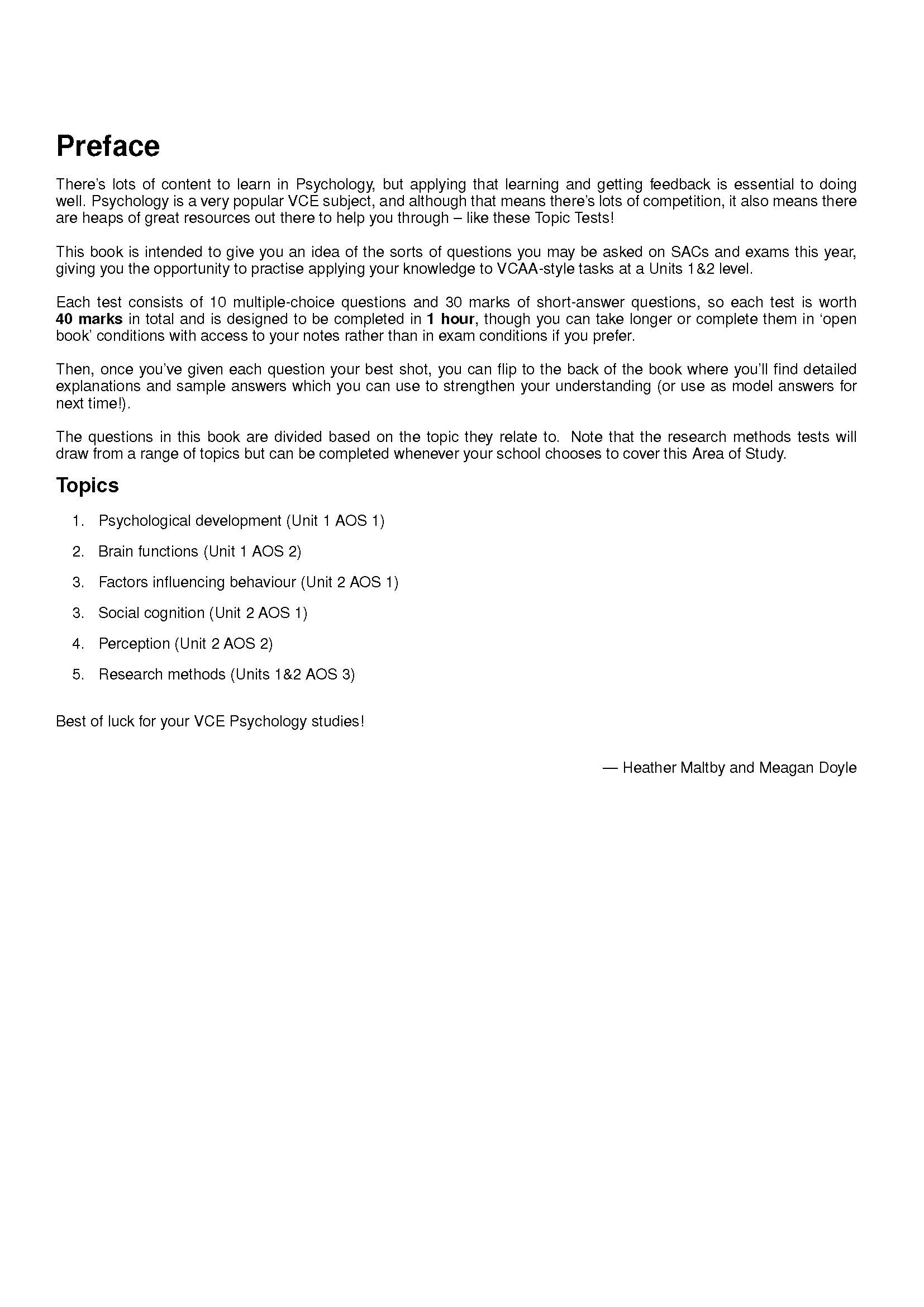 ATAR Notes VCE Psychology 1&2 Topic Tests (2024-2026) - Image 2
