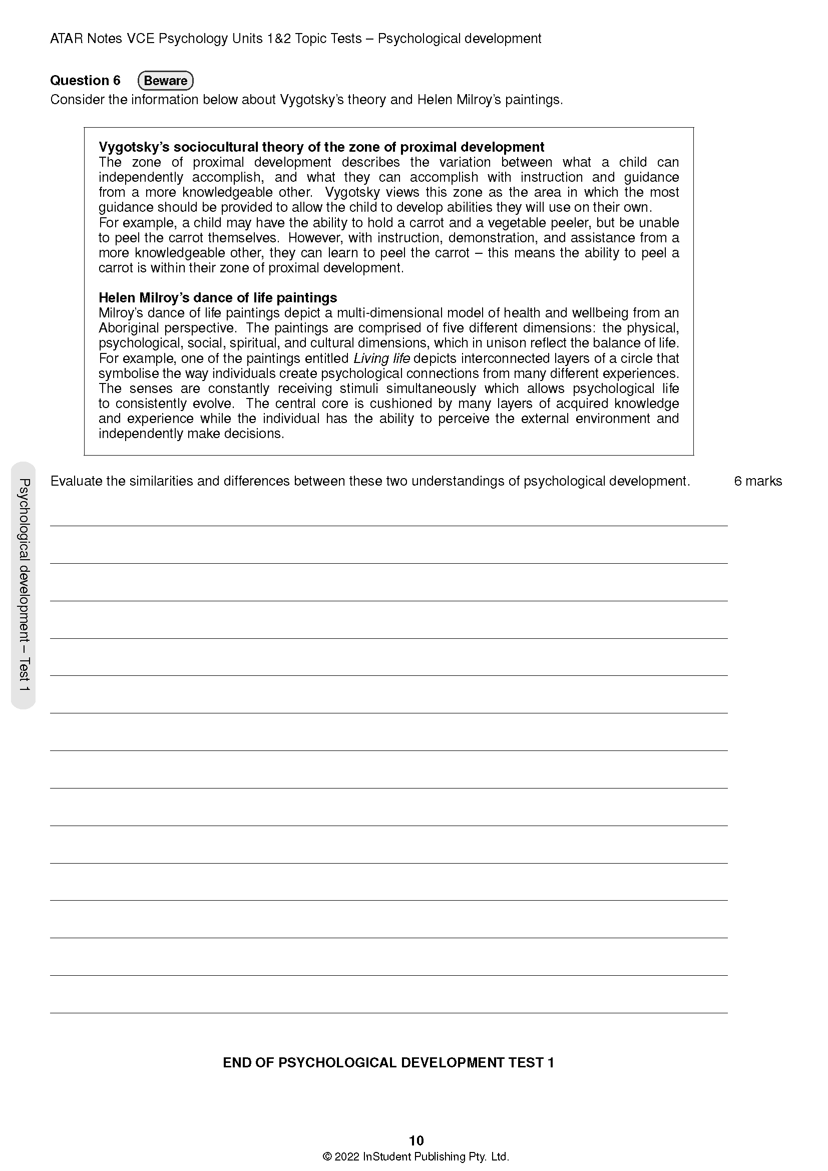 ATAR Notes VCE Psychology 1&2 Topic Tests (2024-2026) - Image 7
