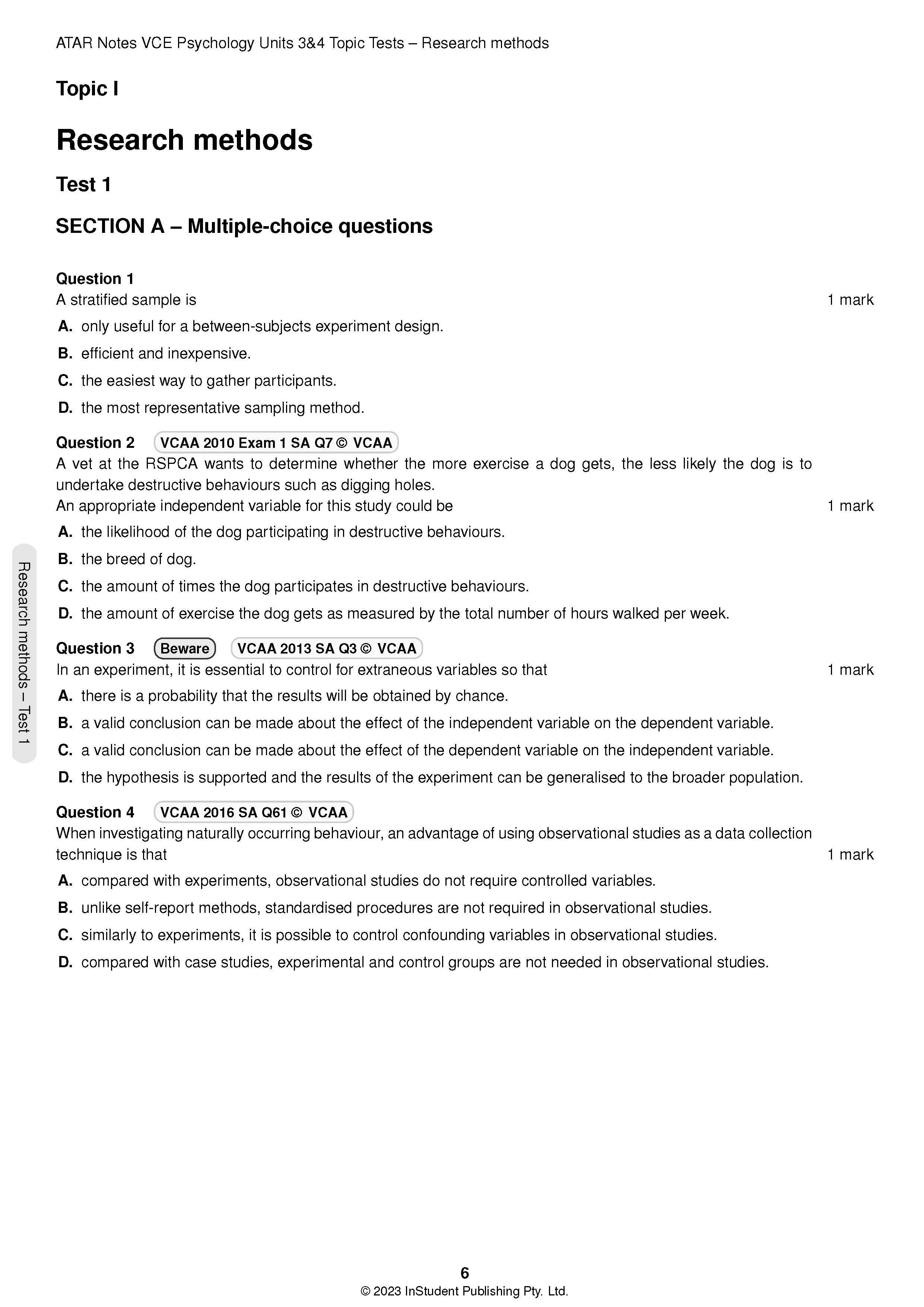 ATAR Notes VCE Psychology 3&4 Topic Tests (2024-2026) - Image 3