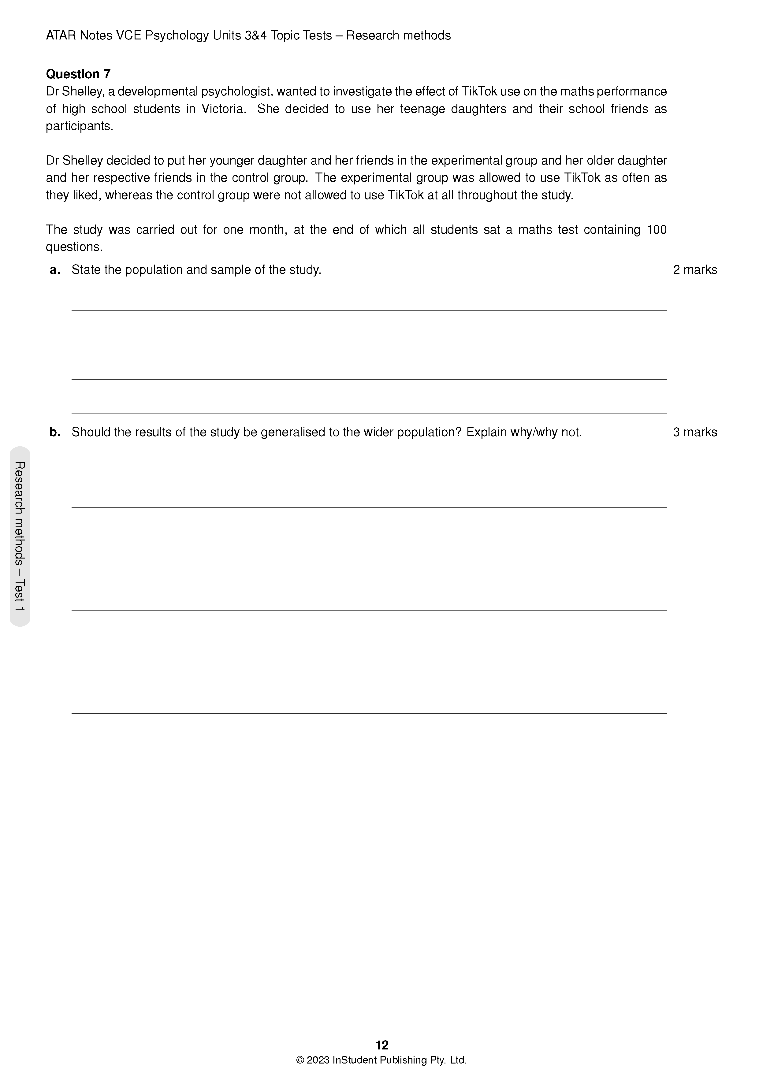 ATAR Notes VCE Psychology 3&4 Topic Tests (2024-2026) - Image 9