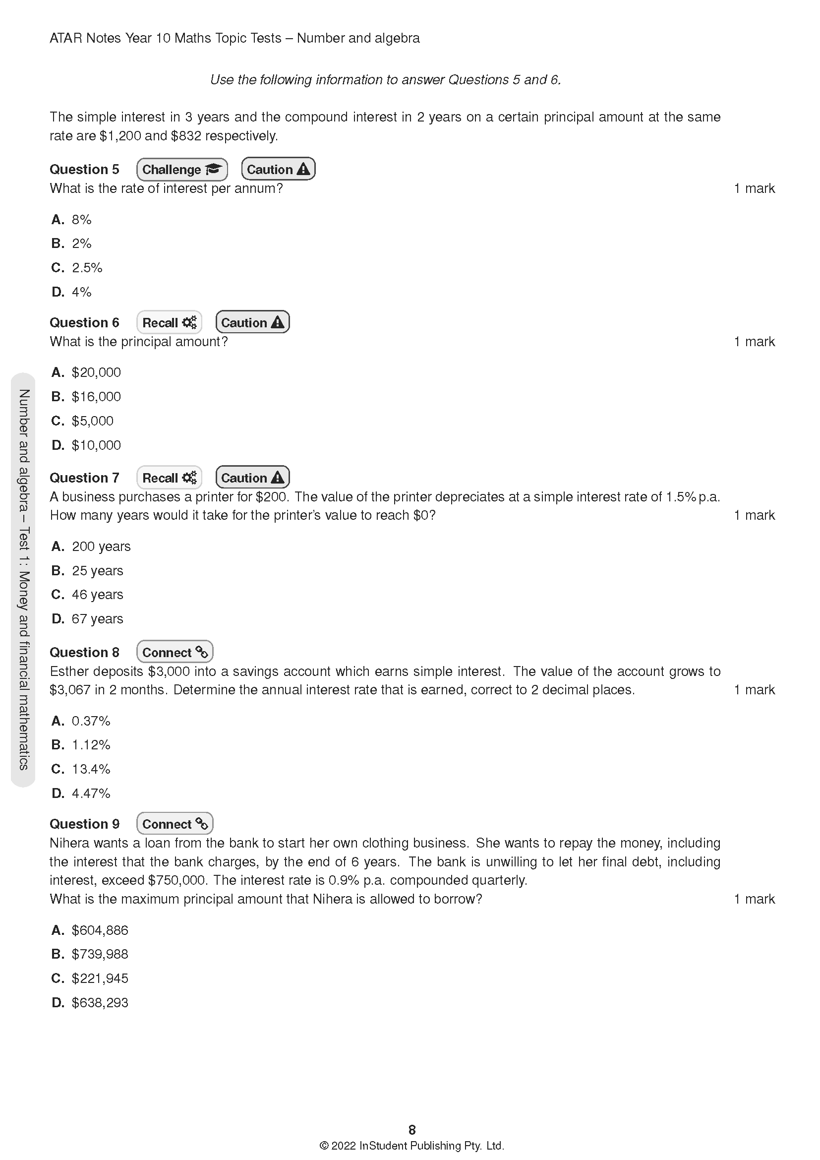 ATAR Notes Year 10 Maths Topic Tests (2024-2026) - Image 5