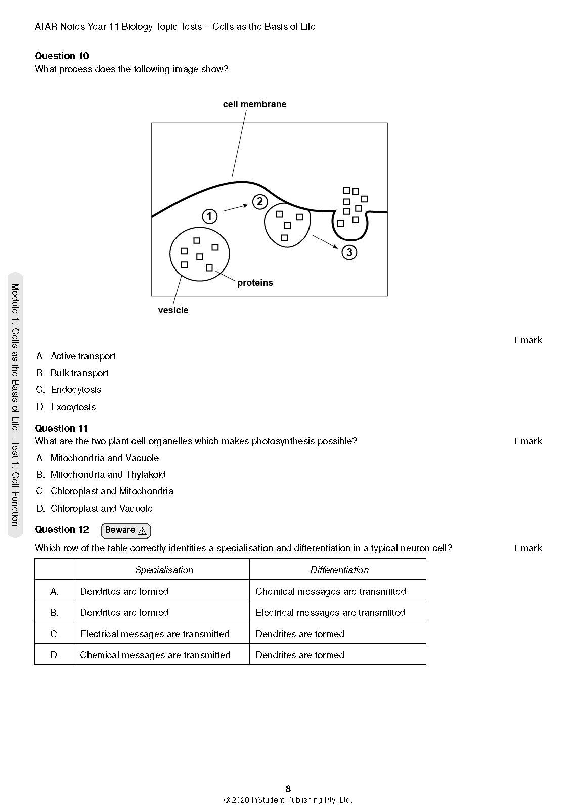 ATAR Notes HSC Year 11 Biology Topic Tests (2024-2026) - Image 5