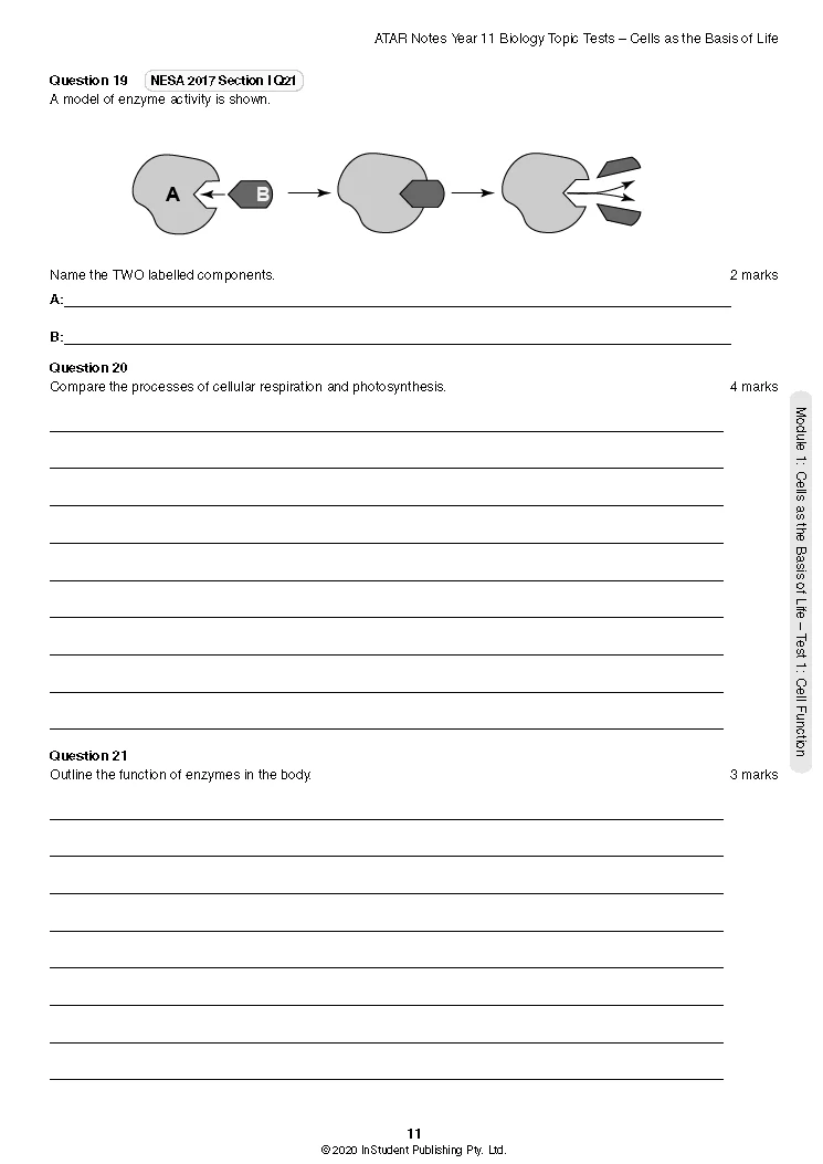 ATAR Notes HSC Year 11 Biology Topic Tests (2024-2026) - Image 8