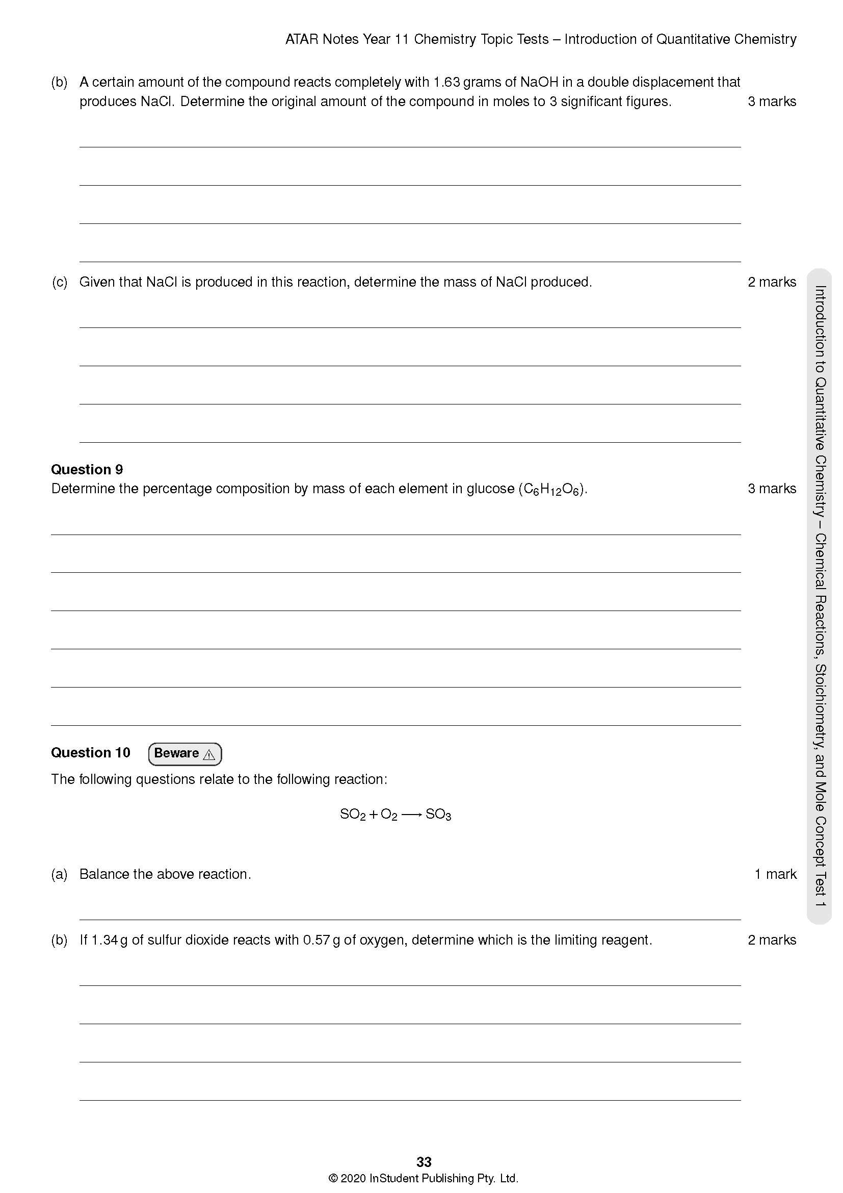 ATAR Notes HSC Year 11 Chemistry Topic Tests (2024-2026) - Image 5