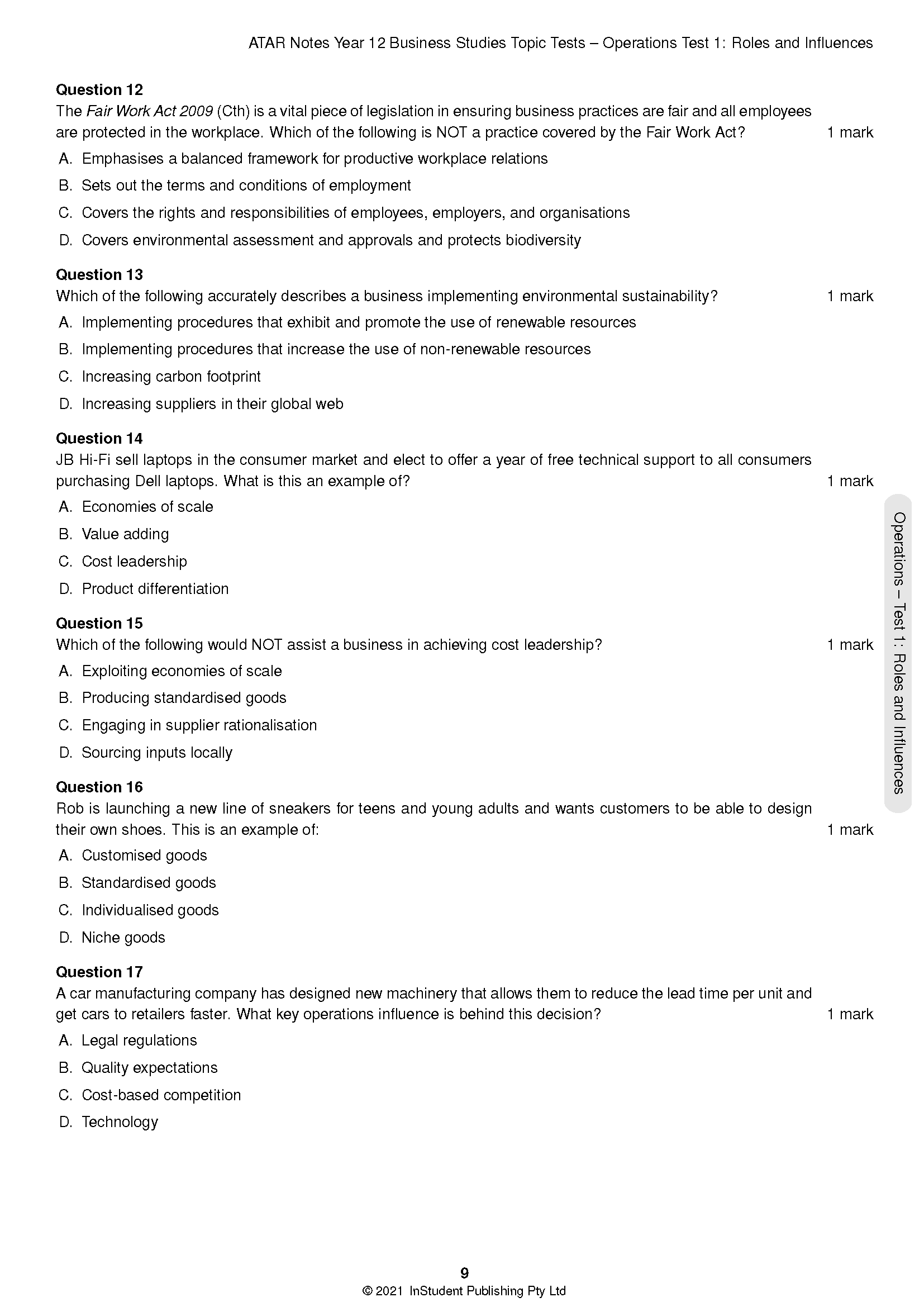 ATAR Notes HSC Year 12 Business Studies Topic Tests (2024-2026) - Image 6