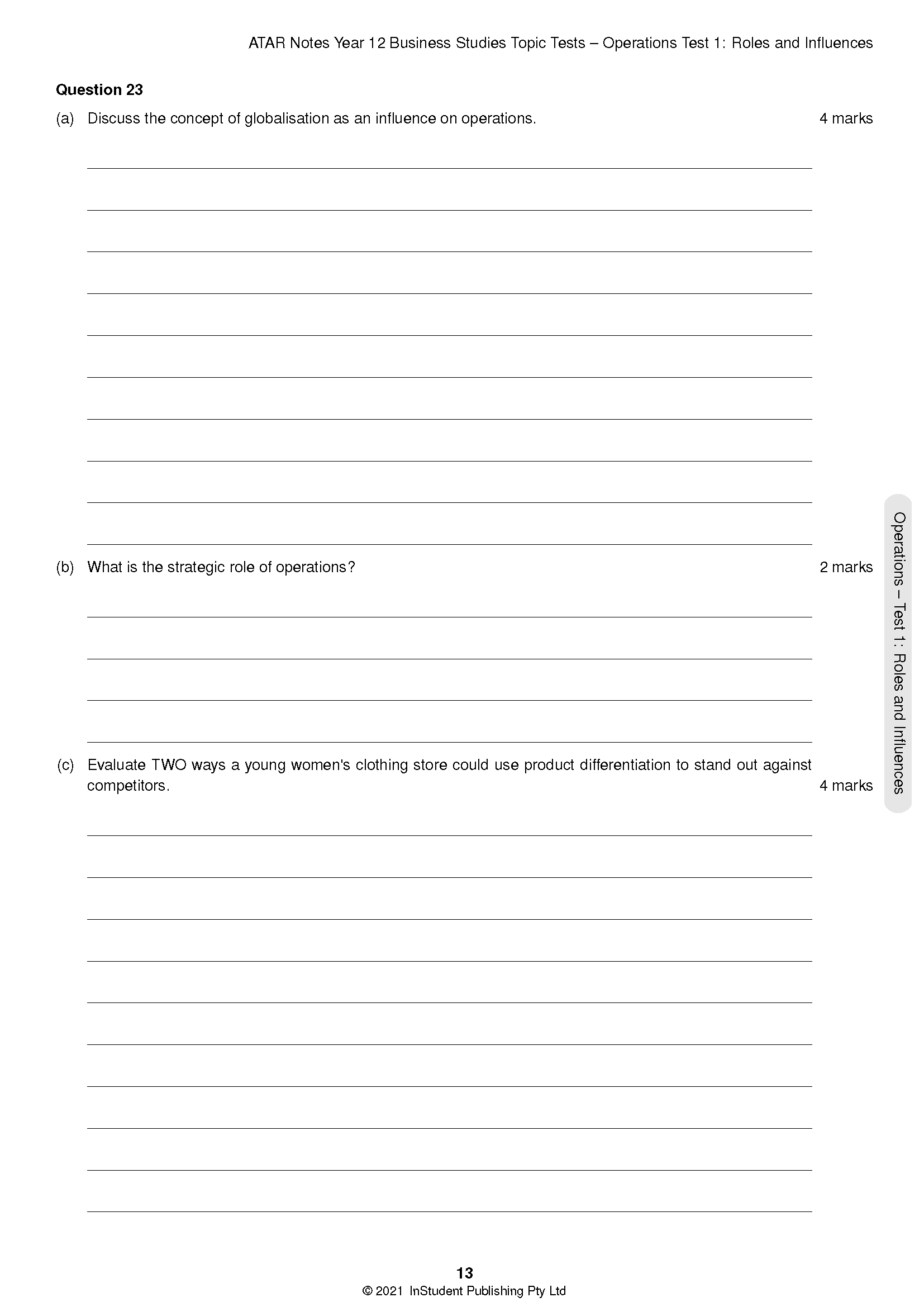 ATAR Notes HSC Year 12 Business Studies Topic Tests (2024-2026) - Image 7