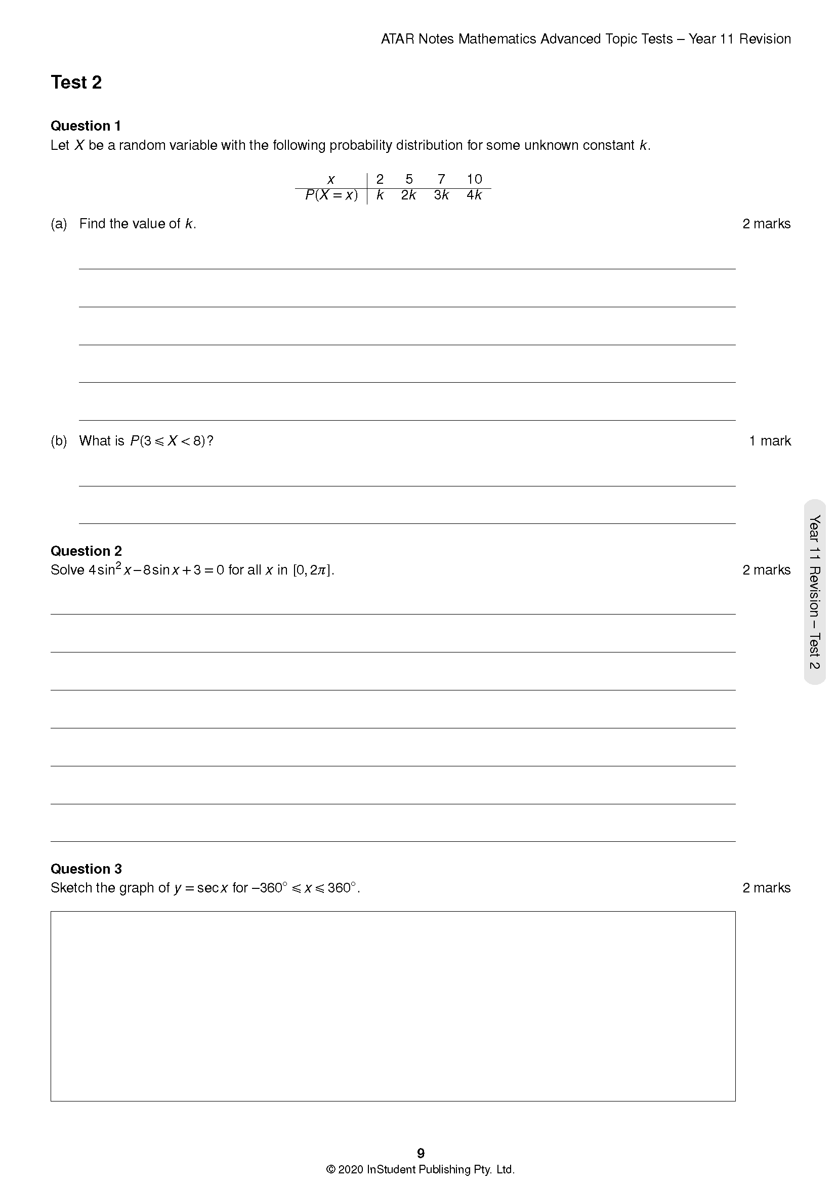 ATAR Notes HSC Year 12 Mathematics Advanced Topic Tests (2024-2026) - Image 8