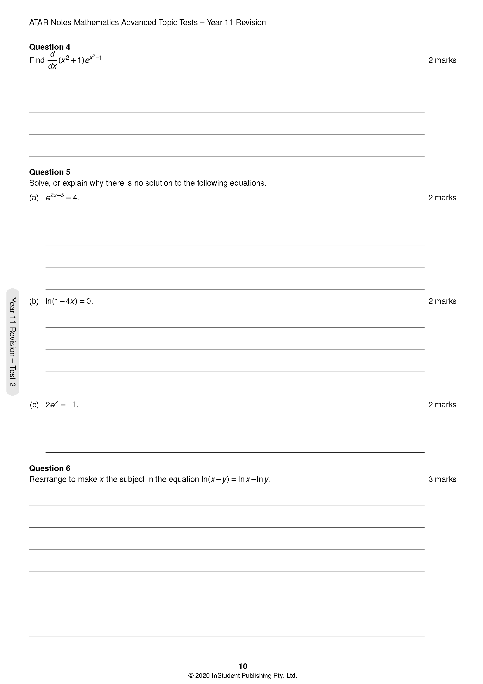 ATAR Notes HSC Year 12 Mathematics Advanced Topic Tests (2024-2026) - Image 9