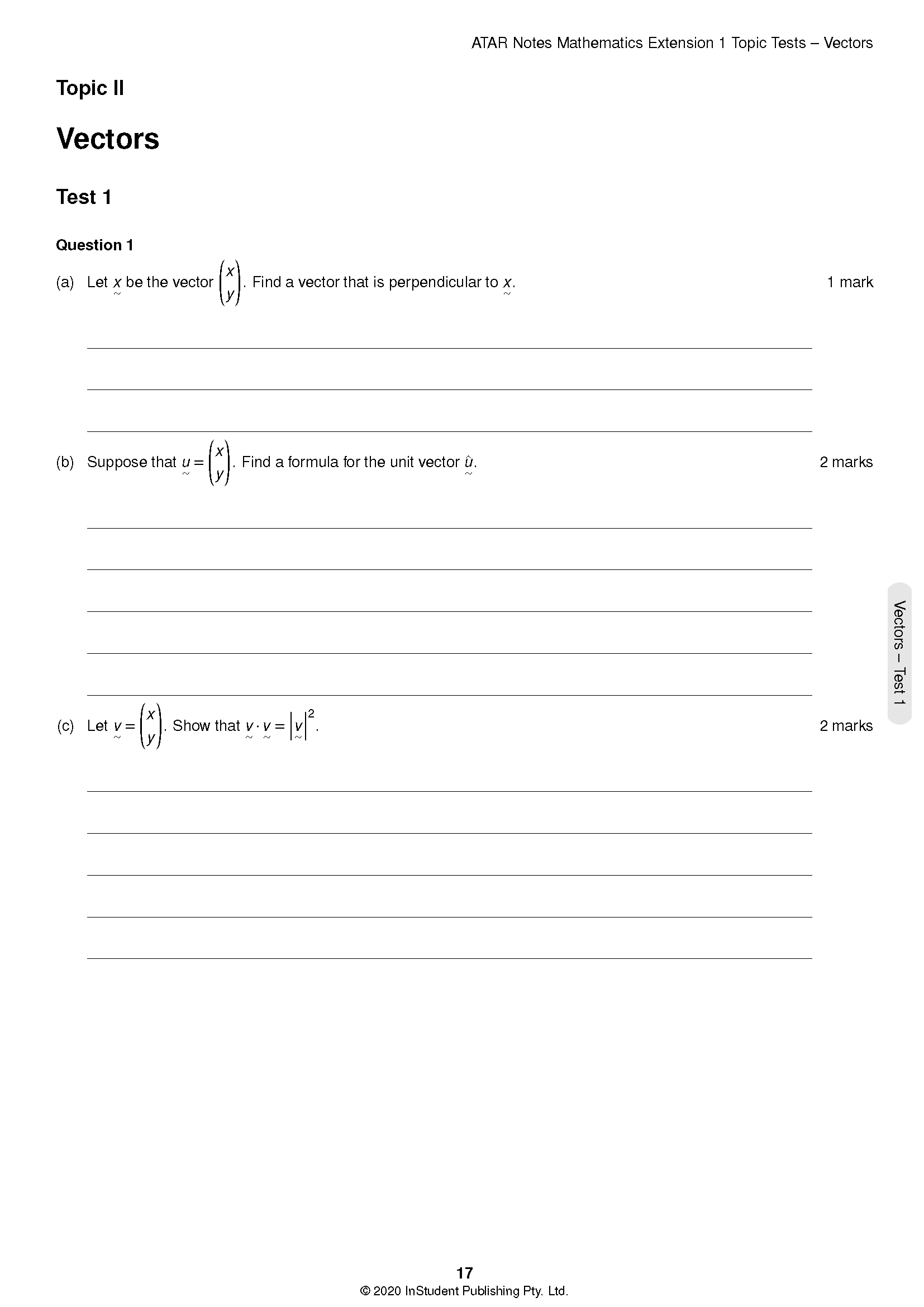 ATAR Notes HSC Year 12 Mathematics Extension 1 Topic Tests (2024-2026) - Image 3