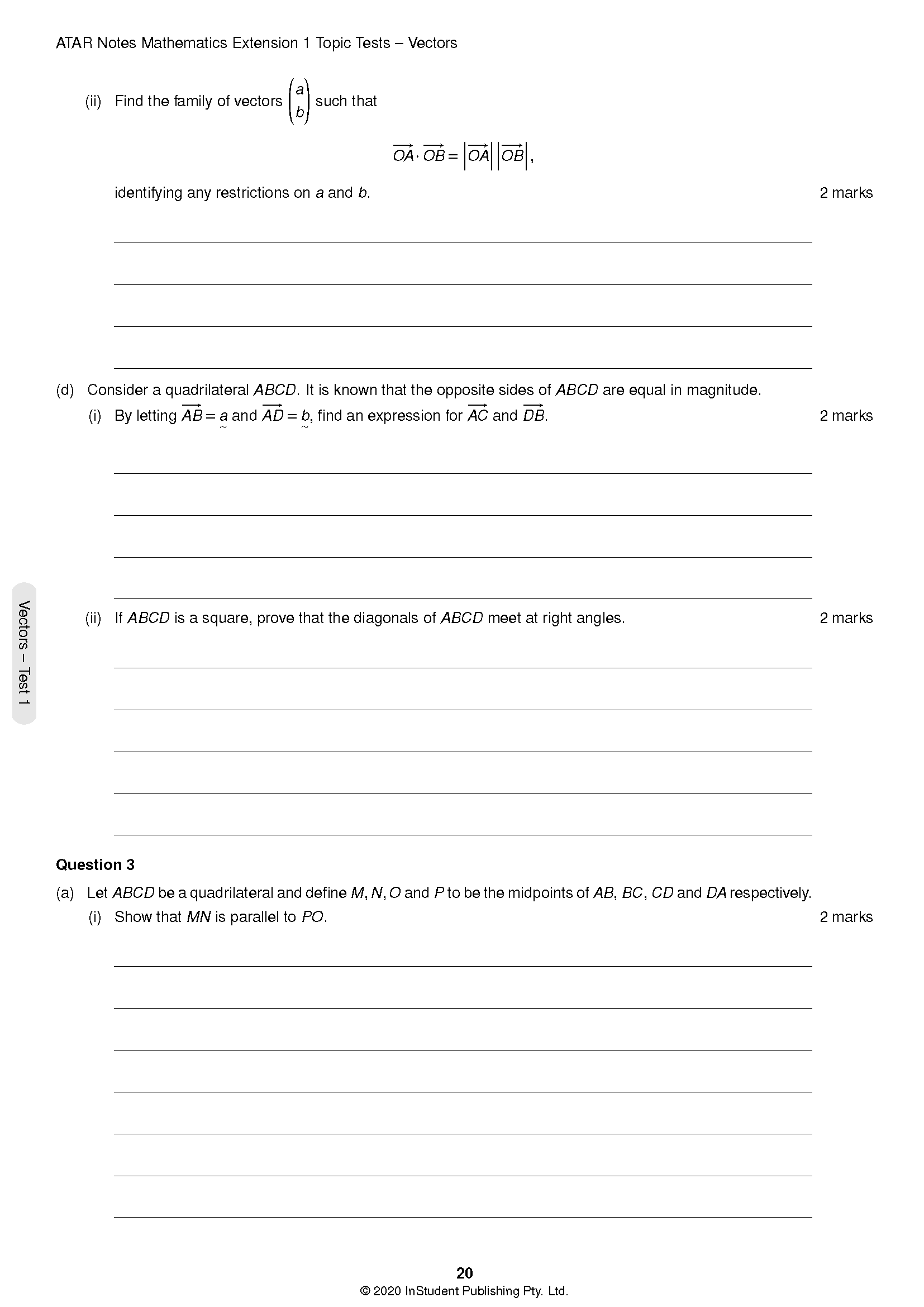 ATAR Notes HSC Year 12 Mathematics Extension 1 Topic Tests (2024-2026) - Image 6