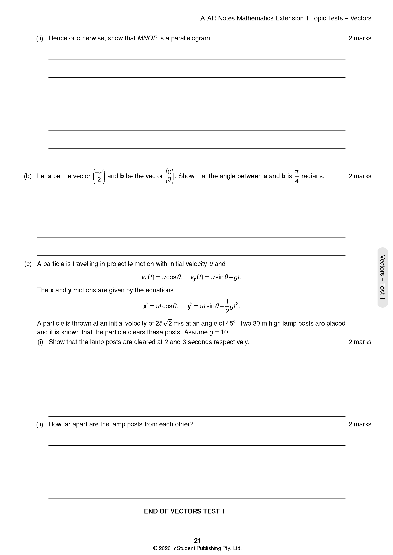 ATAR Notes HSC Year 12 Mathematics Extension 1 Topic Tests (2024-2026) - Image 7