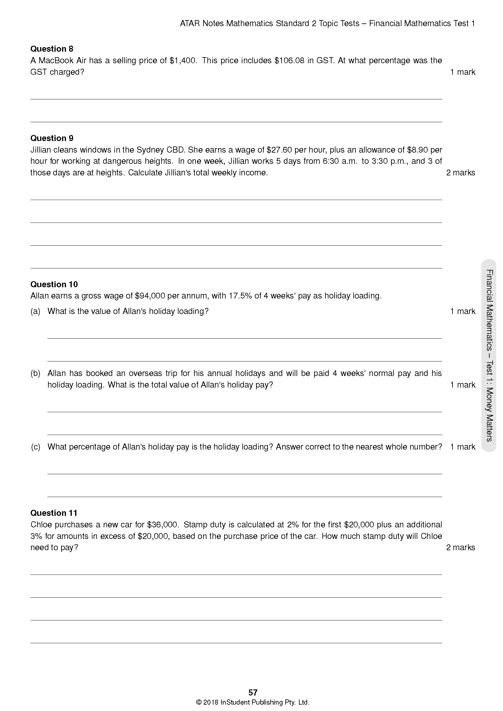 ATAR Notes HSC Year 12 Mathematics Standard 2 Topic Tests (2024-2026) - Image 5