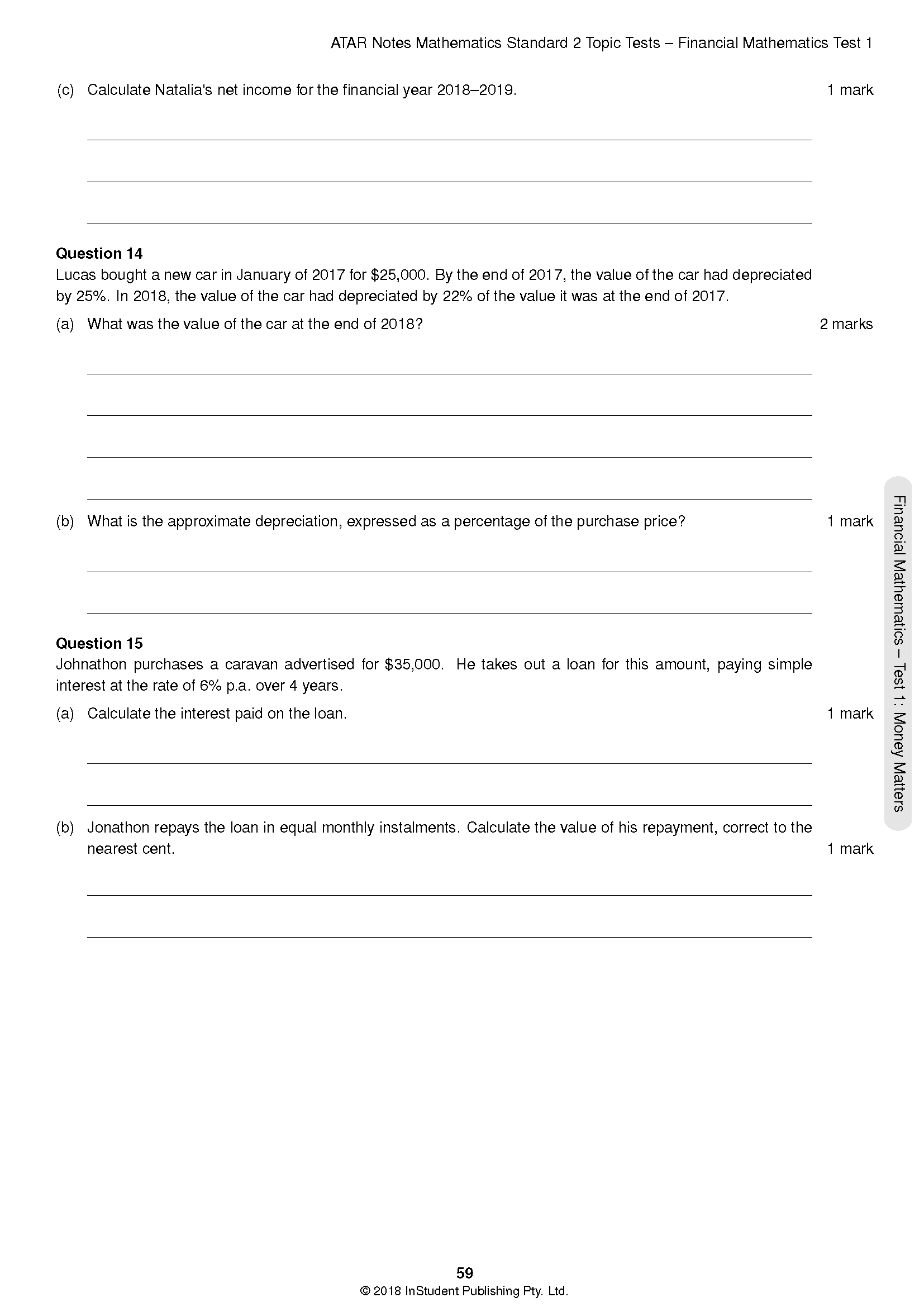 ATAR Notes HSC Year 12 Mathematics Standard 2 Topic Tests (2024-2026) - Image 7