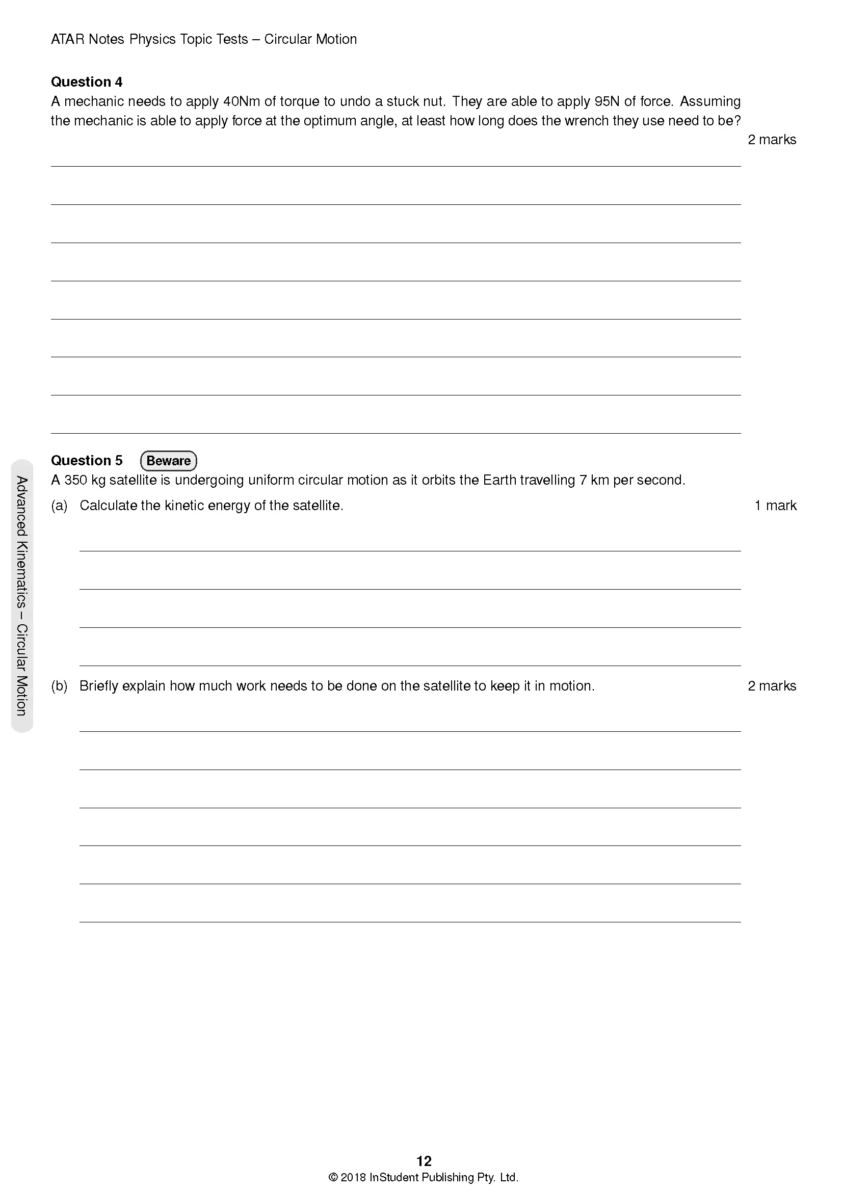 ATAR Notes HSC Year 12 Physics Topic Tests (2024-2026) - Image 19