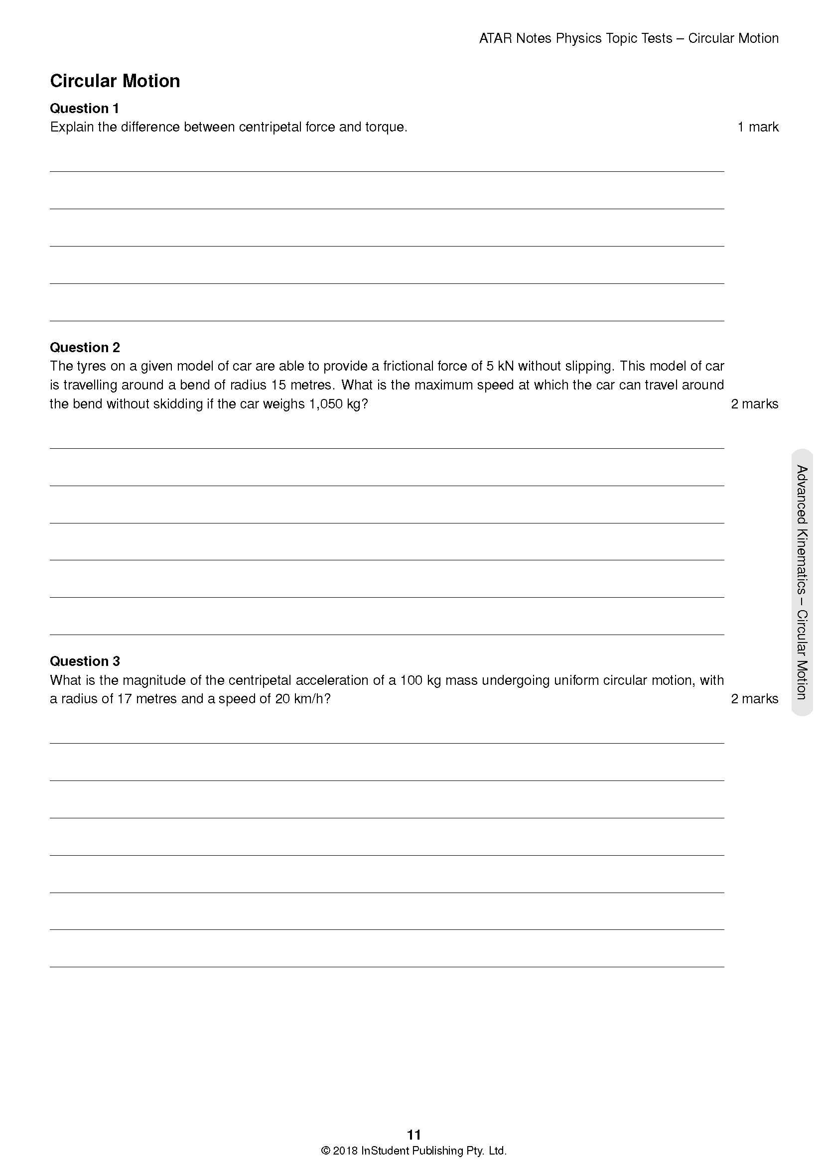 ATAR Notes HSC Year 12 Physics Topic Tests (2024-2026) - Image 3