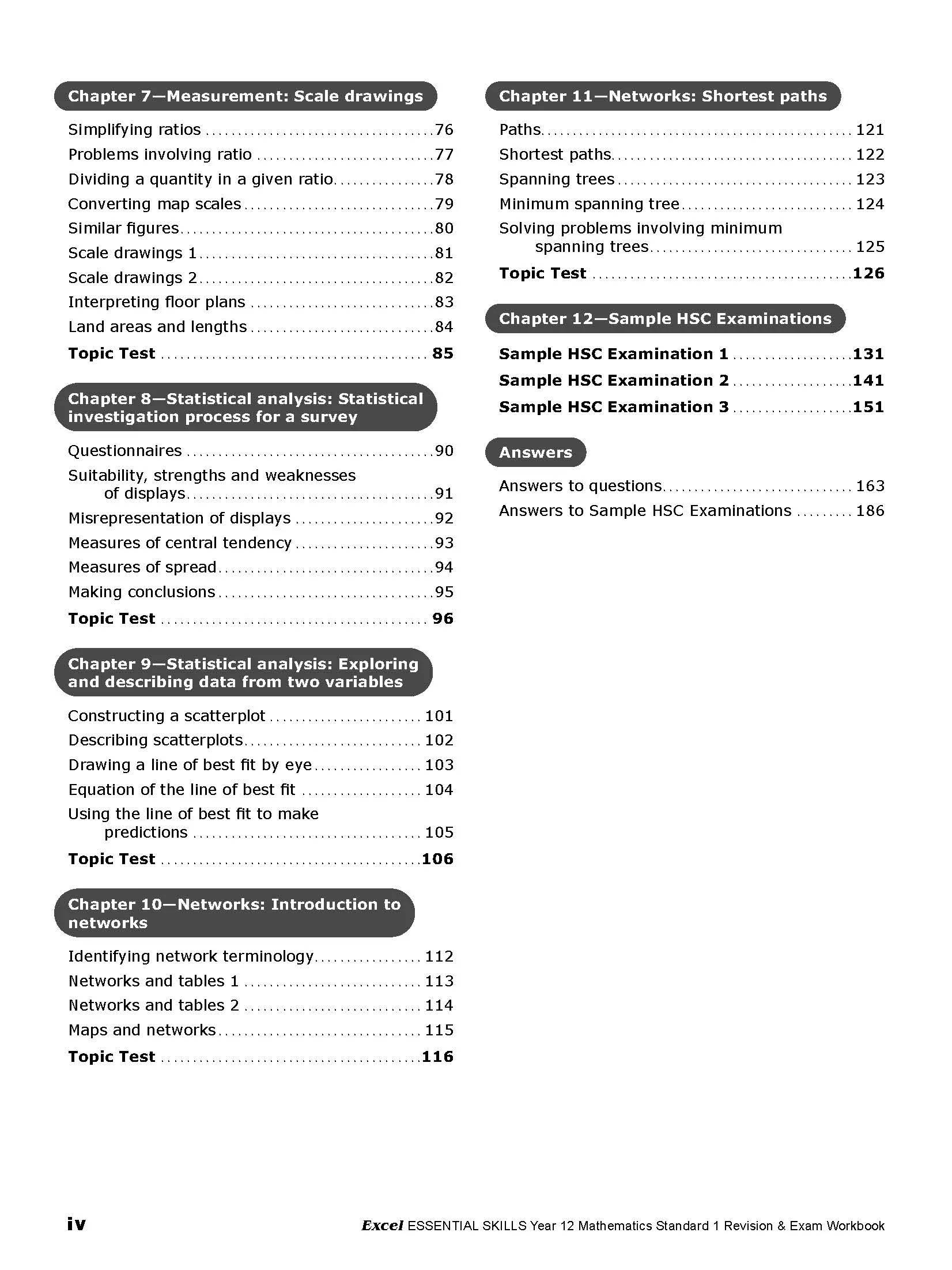 Excel Essential Skills HSC Year 12 Mathematics Standard 1 Revision & Exam Workbook - Image 3