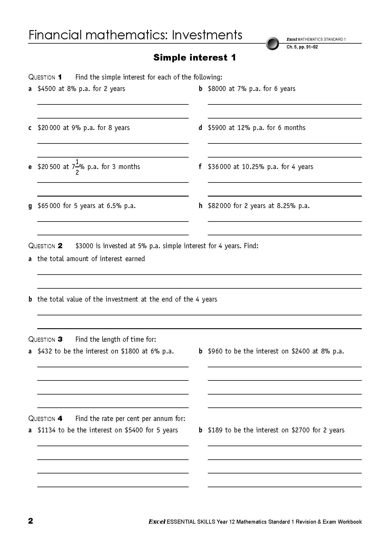 Excel Essential Skills HSC Year 12 Mathematics Standard 1 Revision & Exam Workbook - Image 5