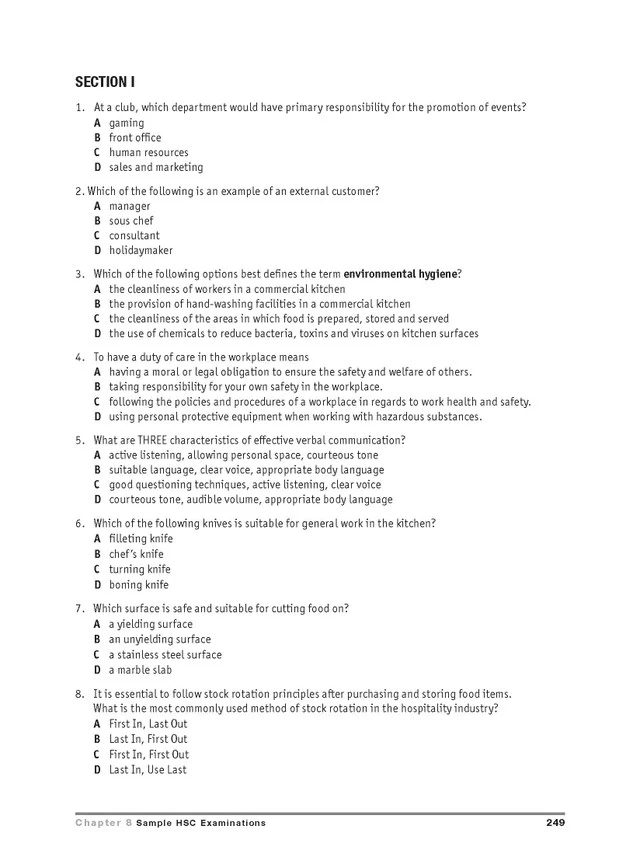 Excel HSC Year 12 Hospitality Study Guide - Image 16