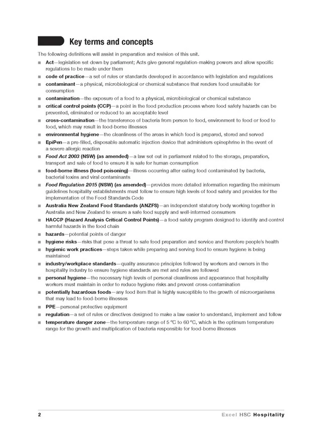 Excel HSC Year 12 Hospitality Study Guide - Image 8