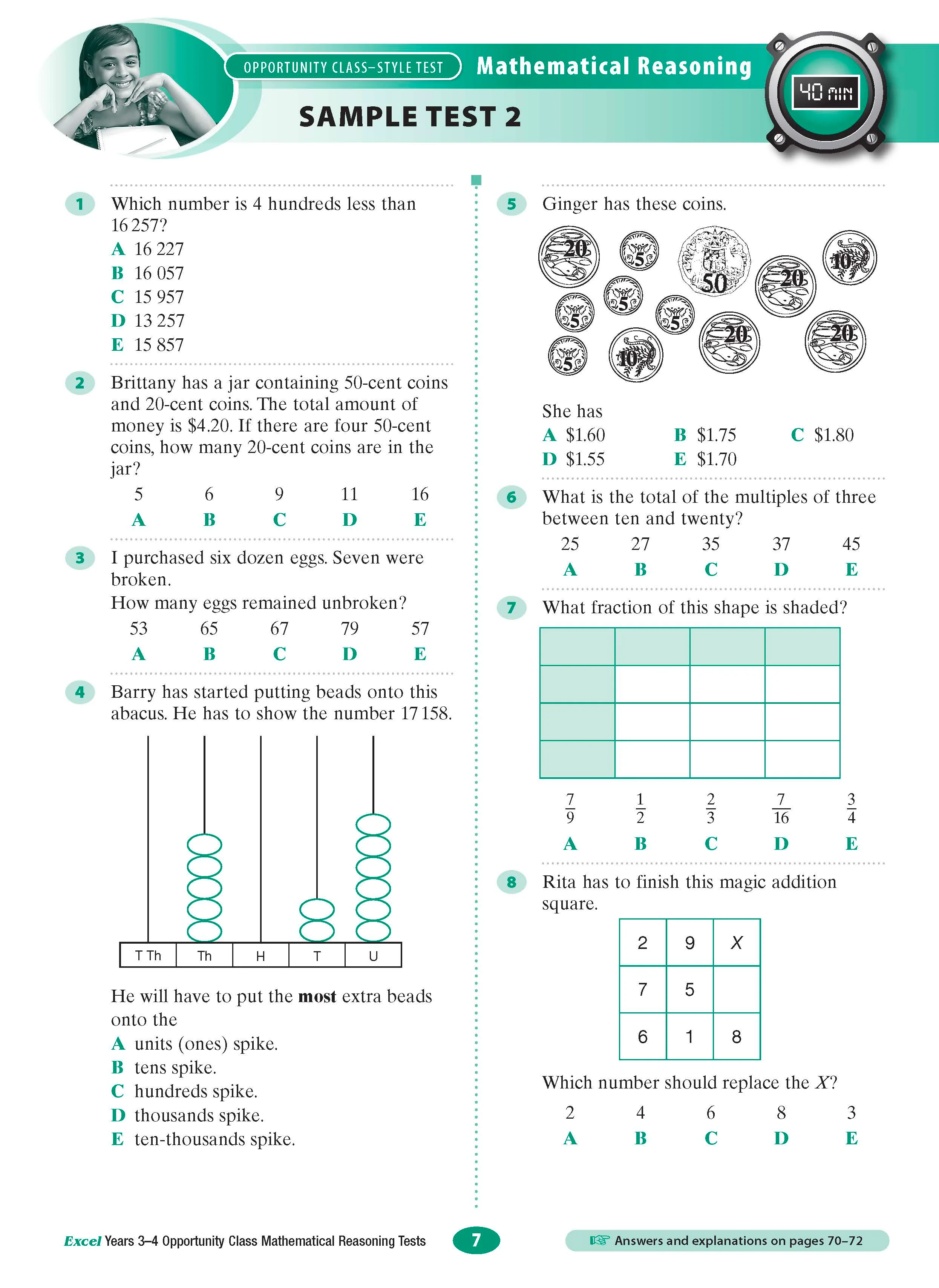 Excel Opportunity Class Mathematical Reasoning Tests Years 3-4 - Image 10