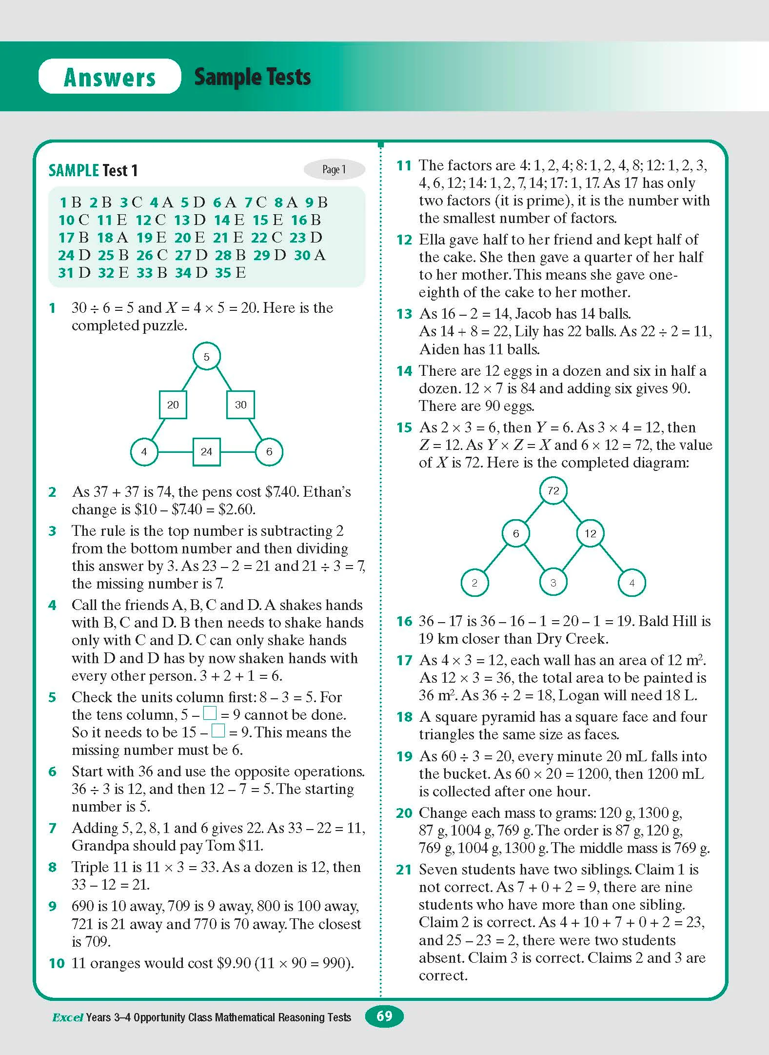 Excel Opportunity Class Mathematical Reasoning Tests Years 3-4 - Image 12