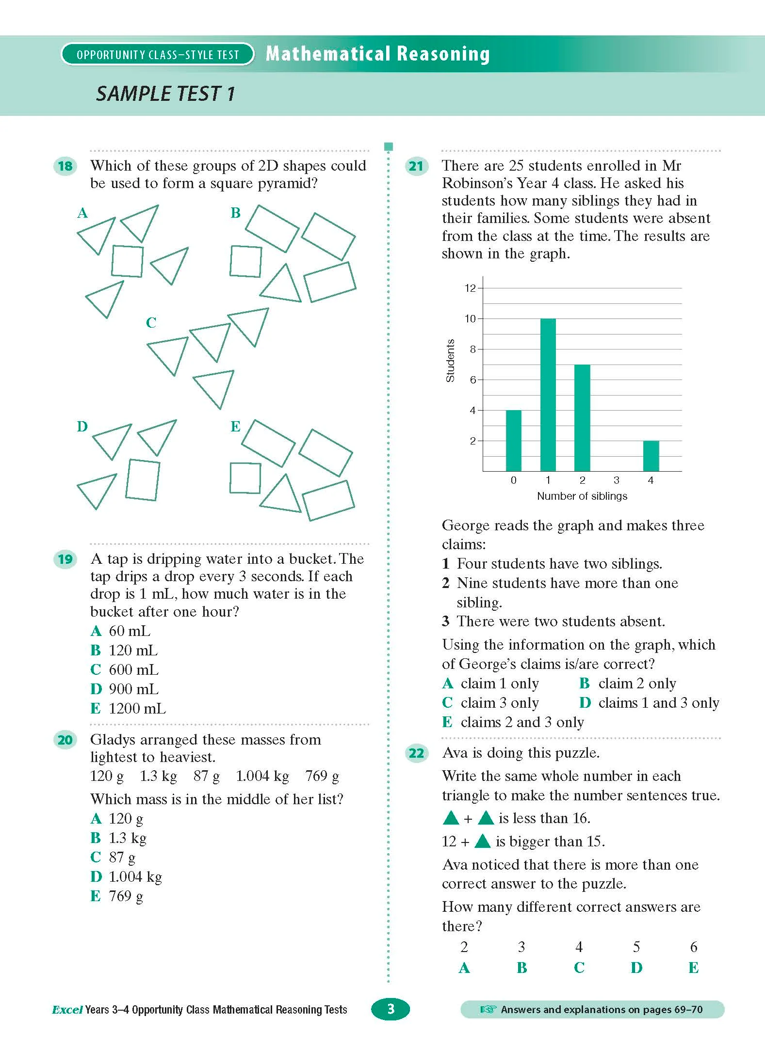 Excel Opportunity Class Mathematical Reasoning Tests Years 3-4 - Image 6