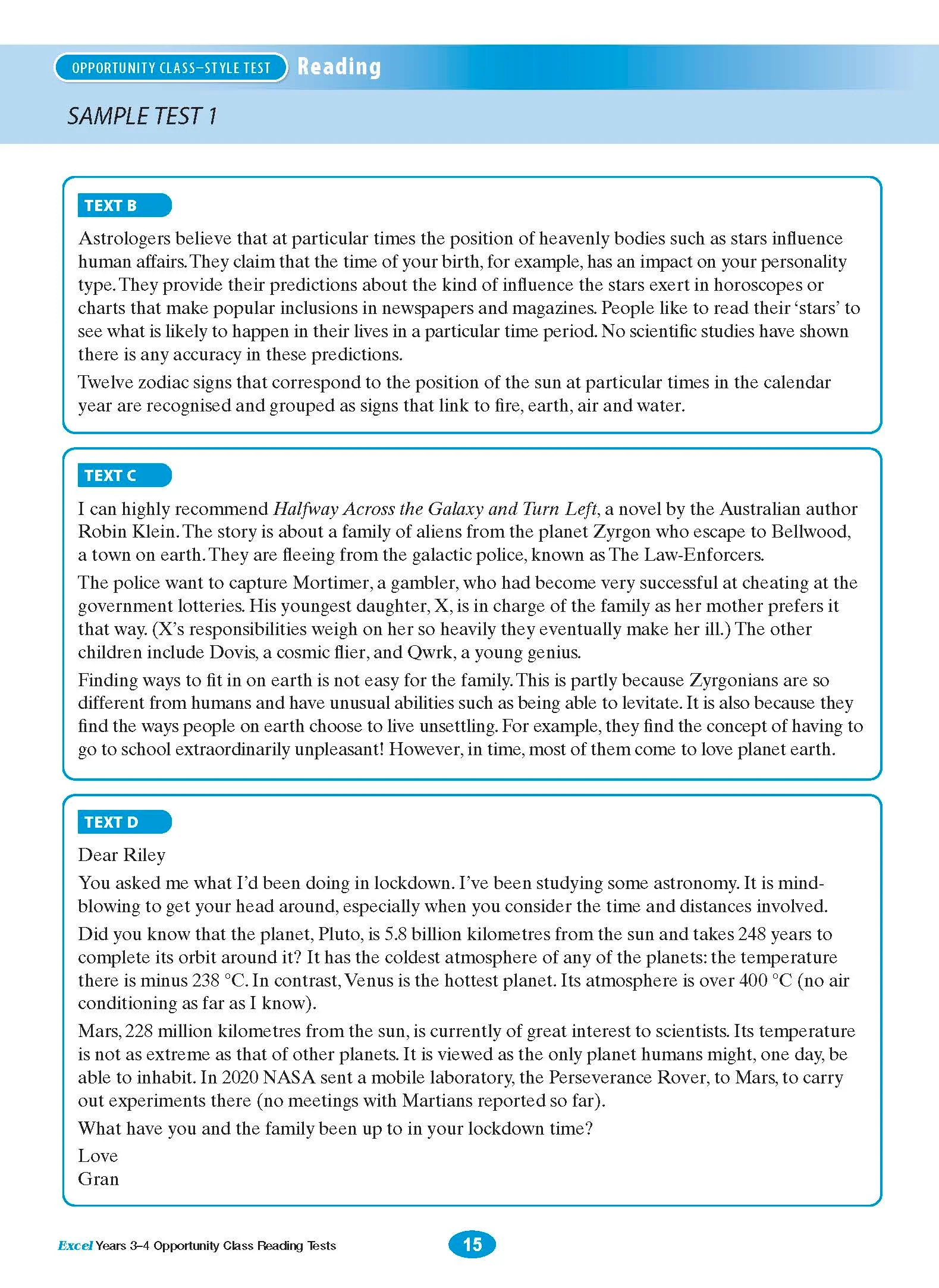 Excel Opportunity Class Reading Tests Years 3-4 - Image 10