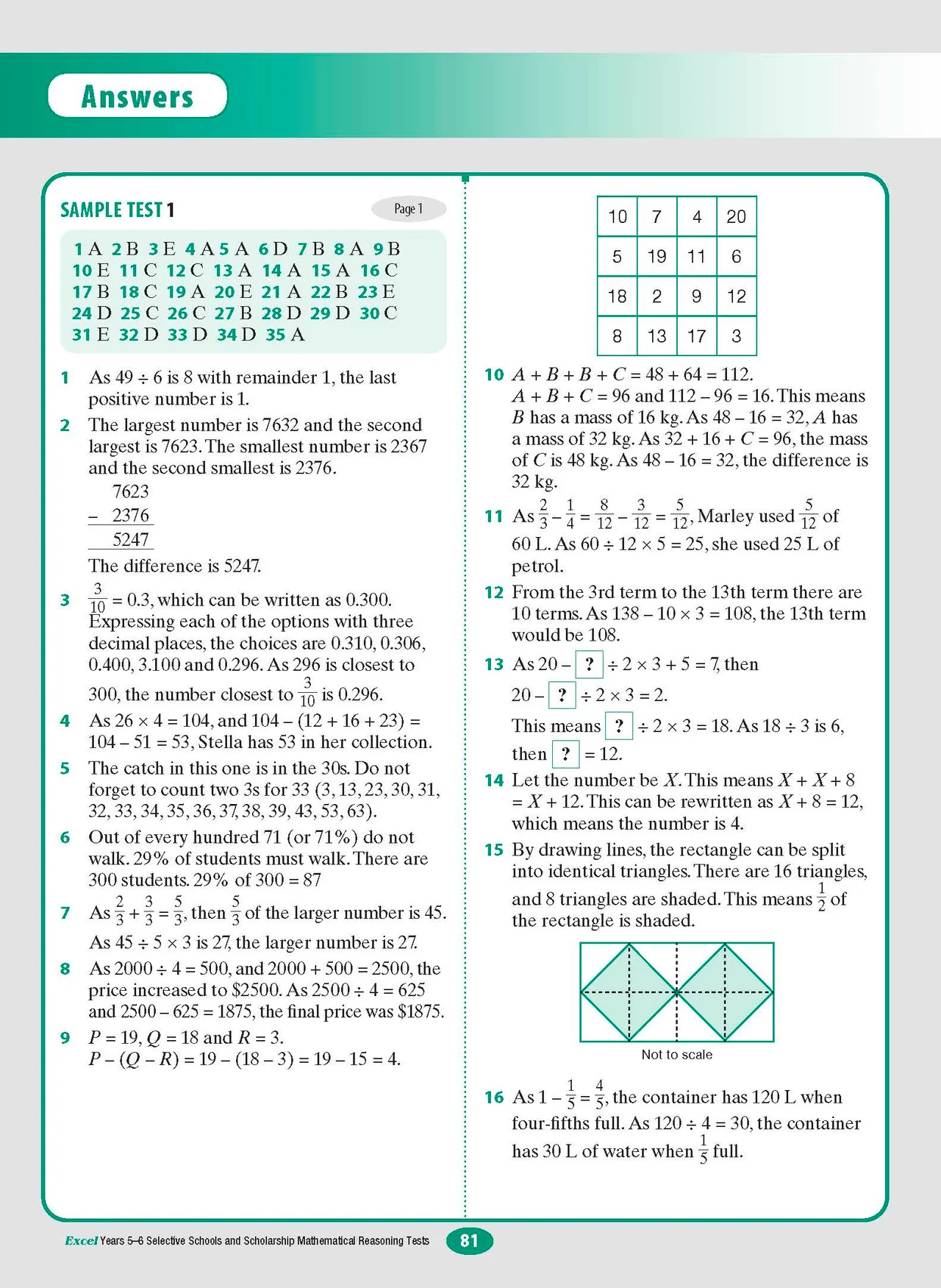 Excel Selective Schools and Scholarship Mathematical Reasoning Tests Years 5-6 - Image 11