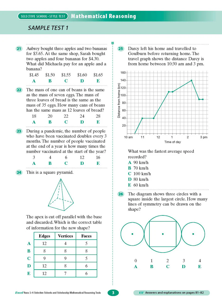 Excel Selective Schools and Scholarship Mathematical Reasoning Tests Years 5-6 - Image 5