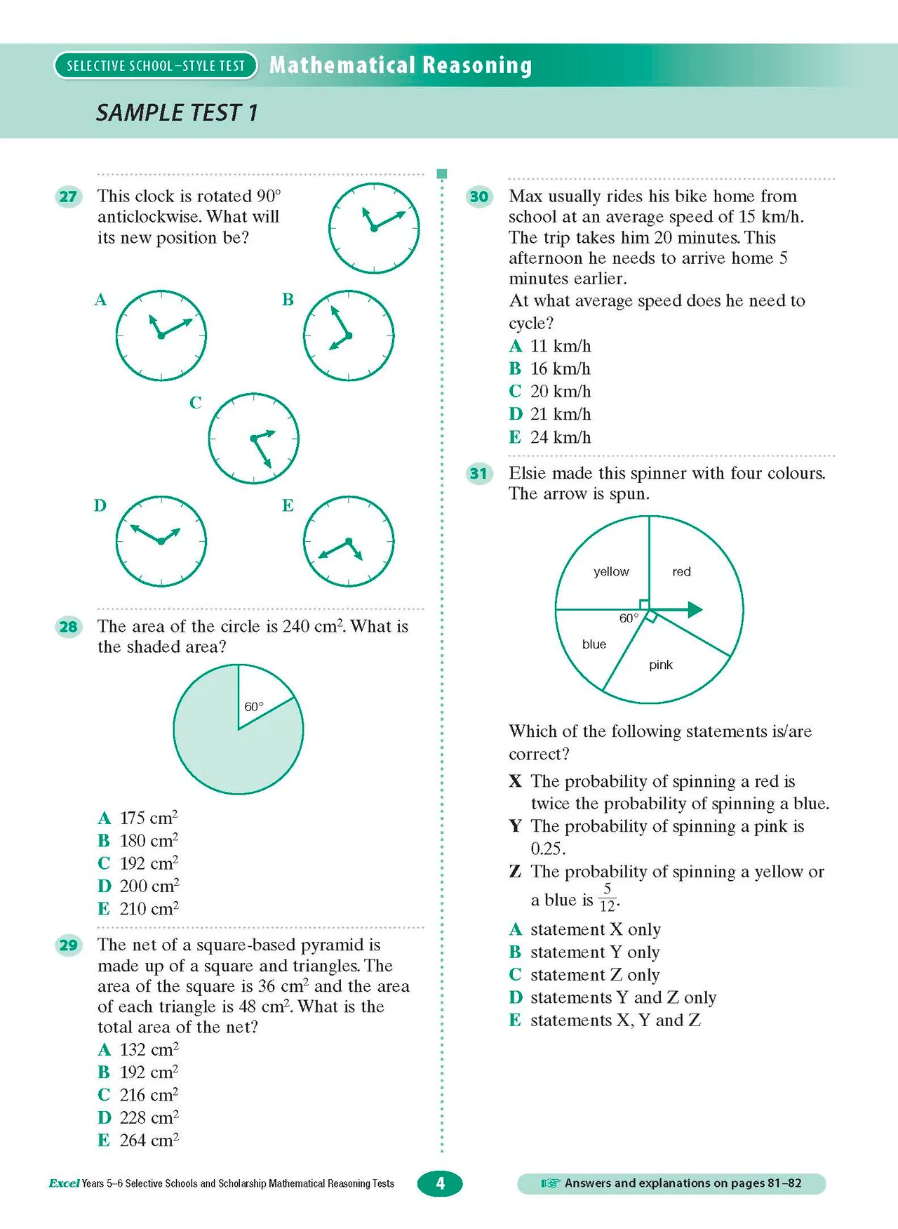 Excel Selective Schools and Scholarship Mathematical Reasoning Tests Years 5-6 - Image 6