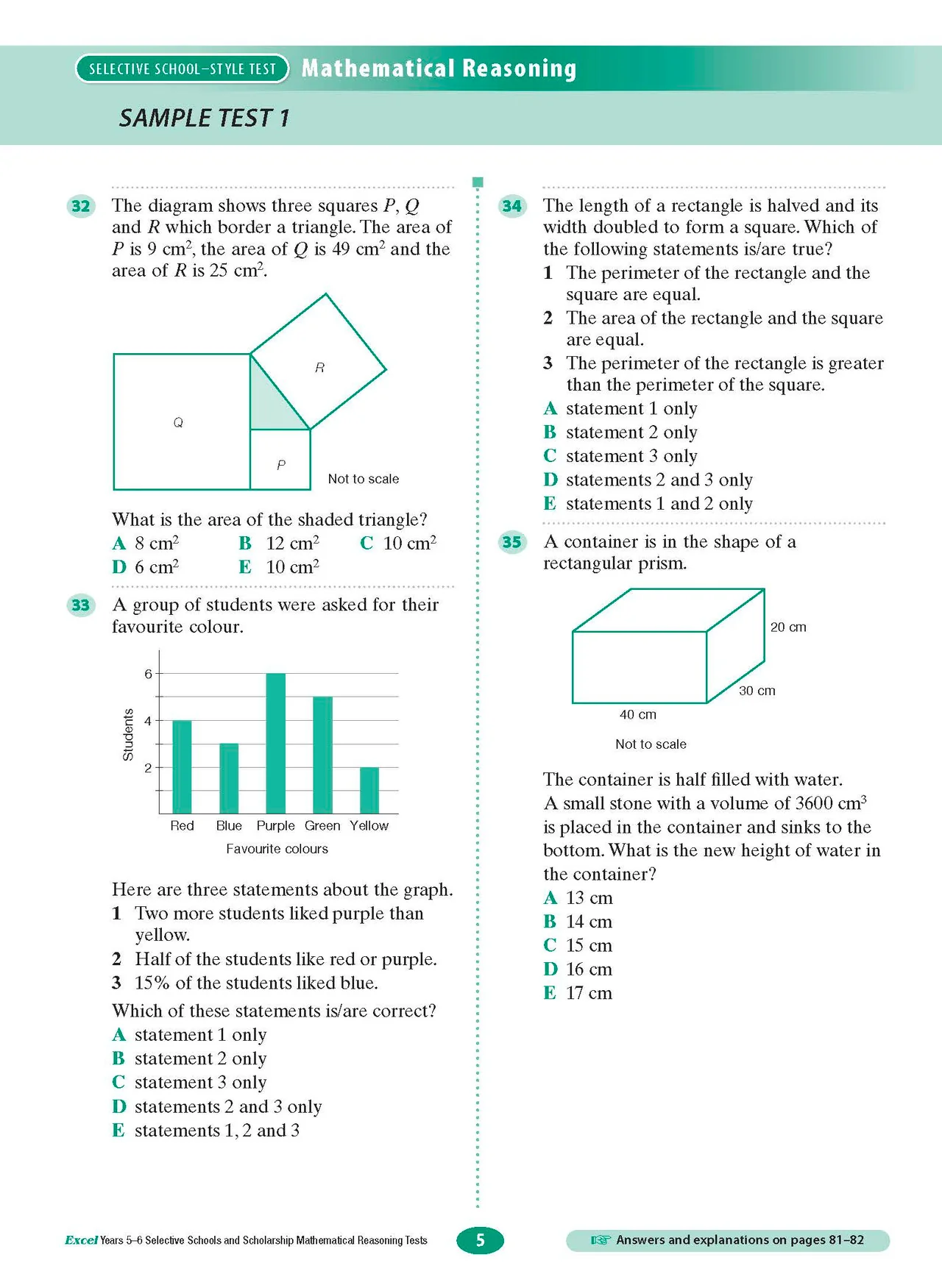Excel Selective Schools and Scholarship Mathematical Reasoning Tests Years 5-6 - Image 7