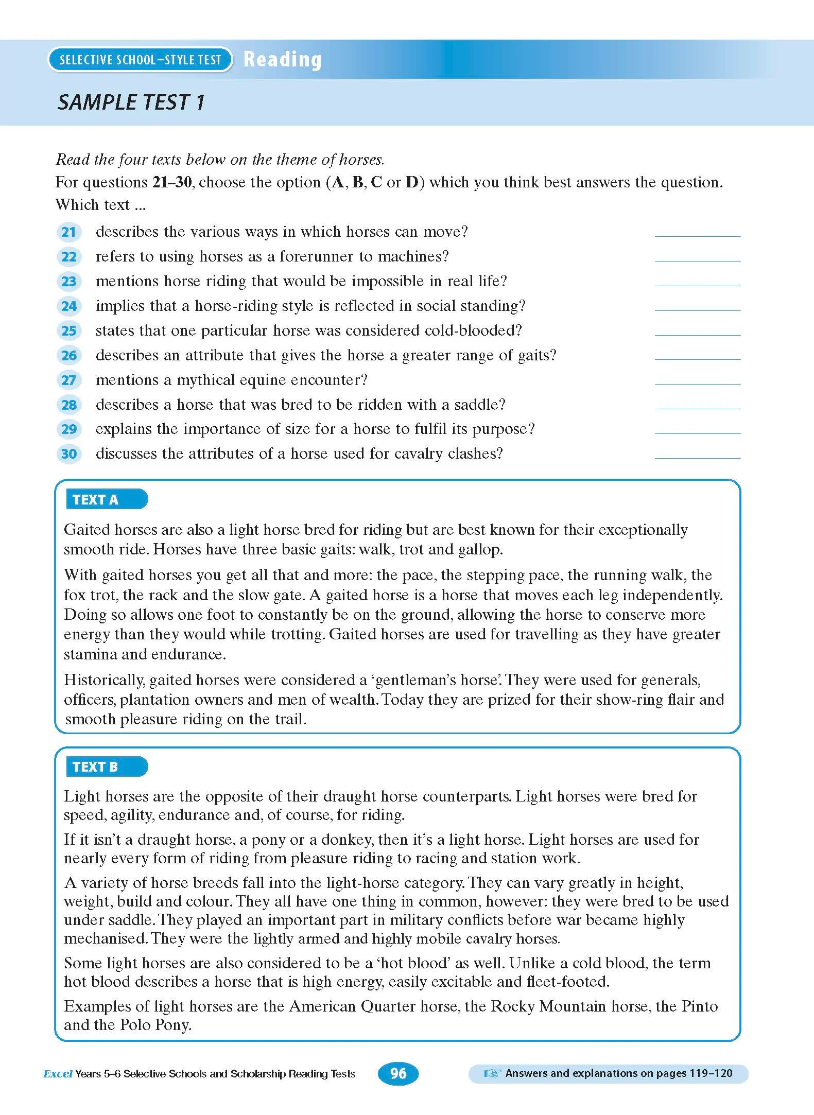 Excel Selective Schools and Scholarship Reading Tests Years 5-6 - Image 11