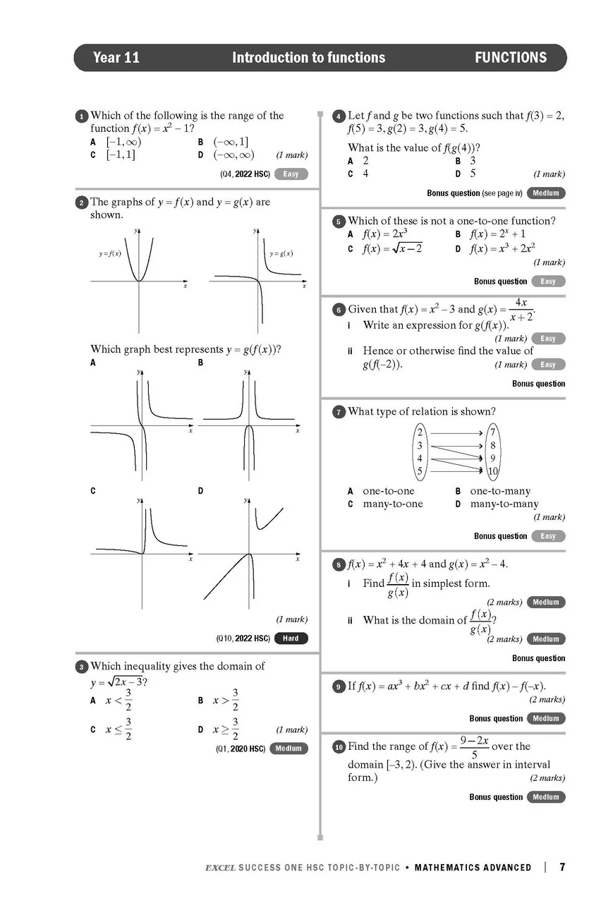 Excel Success One HSC Year 12 Mathematics Advanced (2023 Edition) - Image 6
