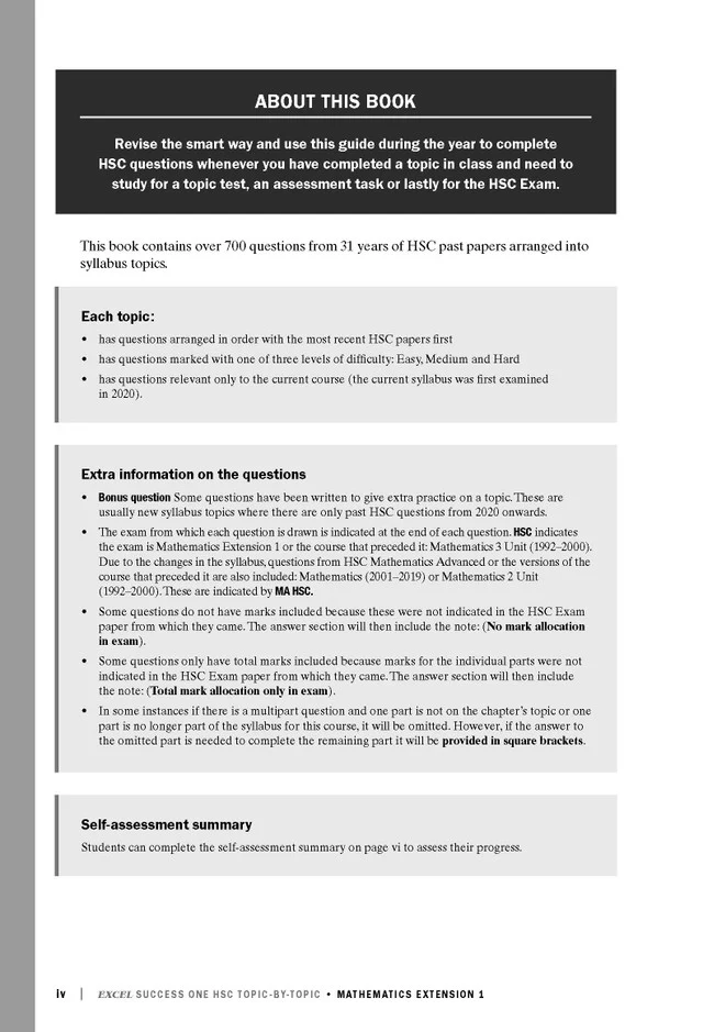 Excel Success One HSC Year 12 Mathematics Extension 1 (2023 Edition) - Image 3