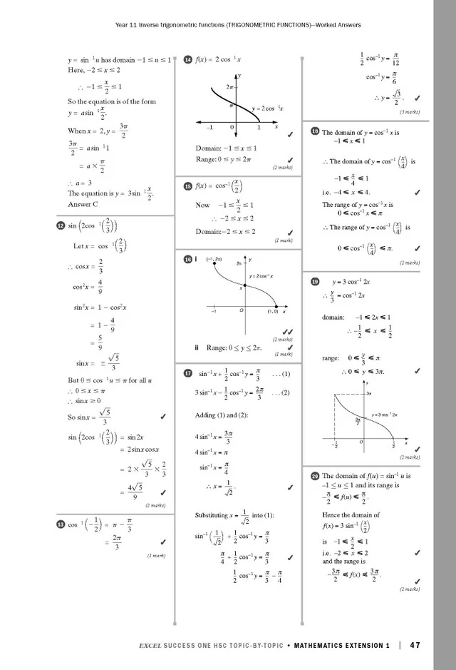 Excel Success One HSC Year 12 Mathematics Extension 1 (2023 Edition) - Image 9