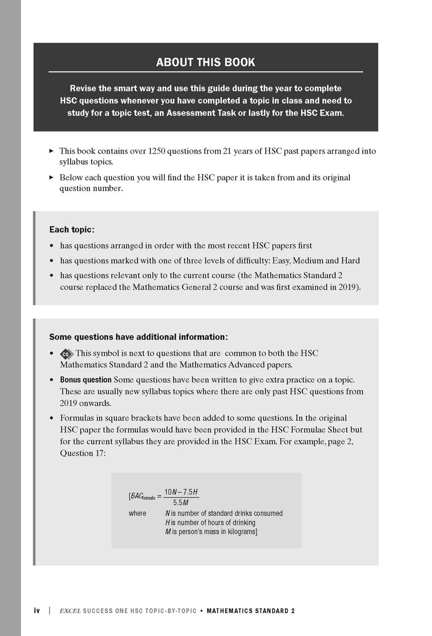 Excel Success One HSC Year 12 Mathematics Standard 2 (2022 Edition) - Image 3