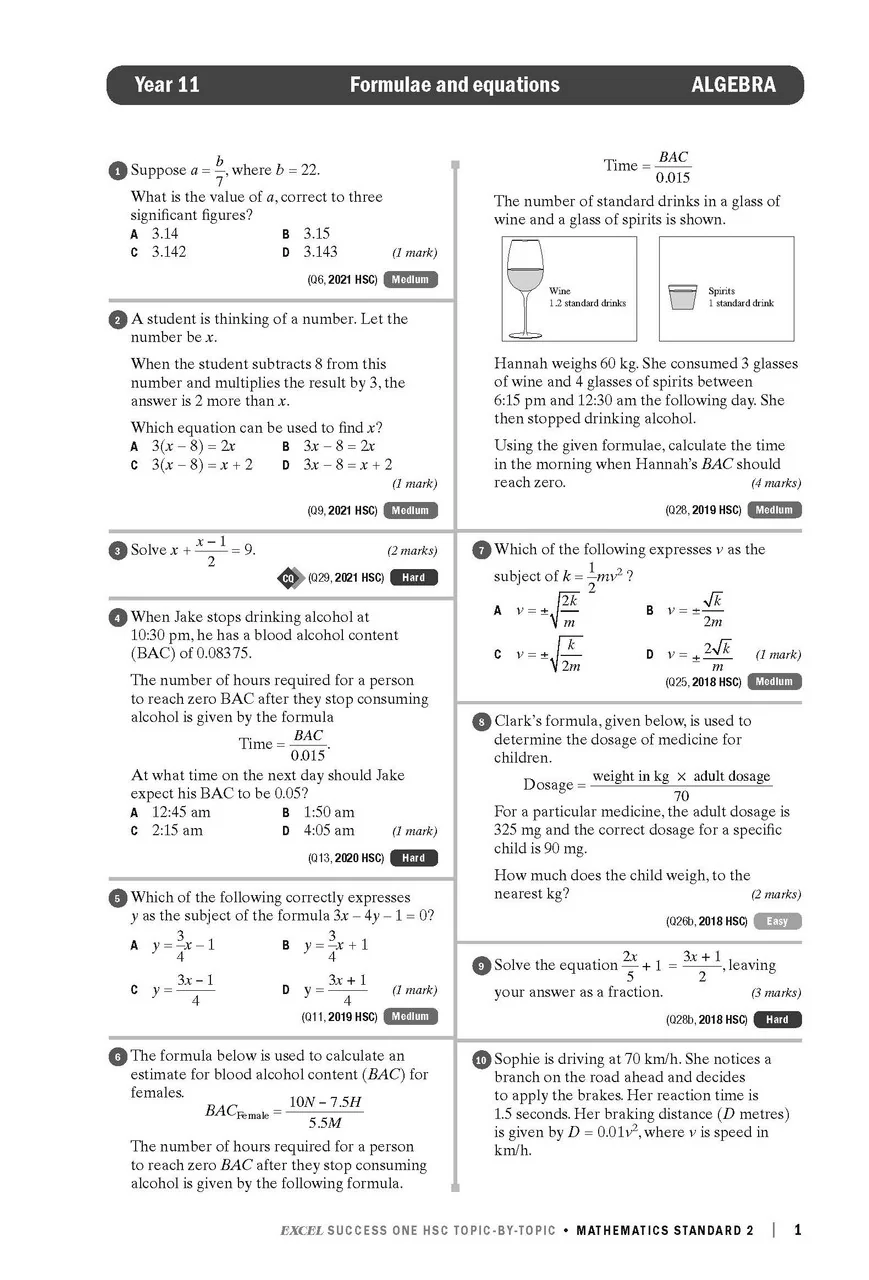 Excel Success One HSC Year 12 Mathematics Standard 2 (2022 Edition) - Image 5