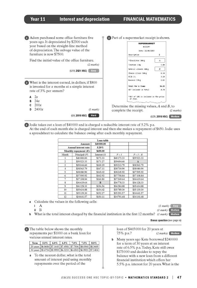 Excel Success One HSC Year 12 Mathematics Standard 2 (2022 Edition) - Image 9