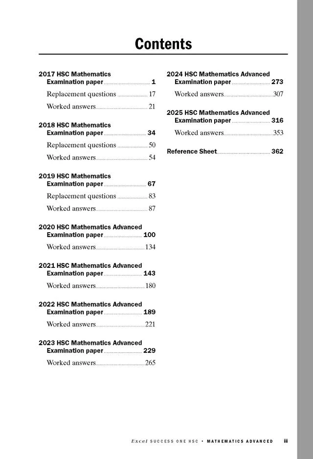 Excel Success One HSC Year 12 Mathematics Advanced (2026 Edition) - Image 2