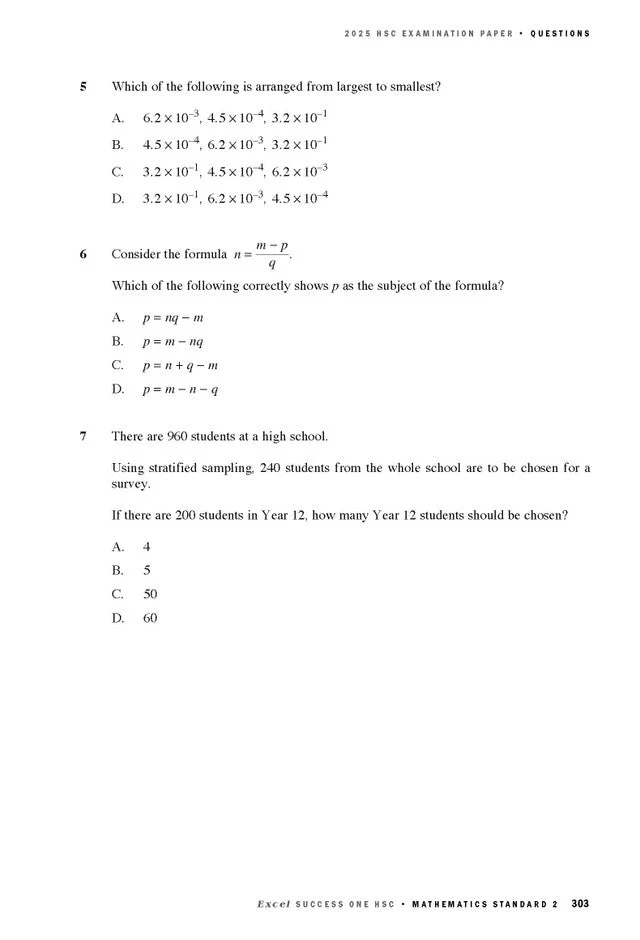 Excel Success One HSC Year 12 Mathematics Standard 2 (2026 Edition) - Image 6